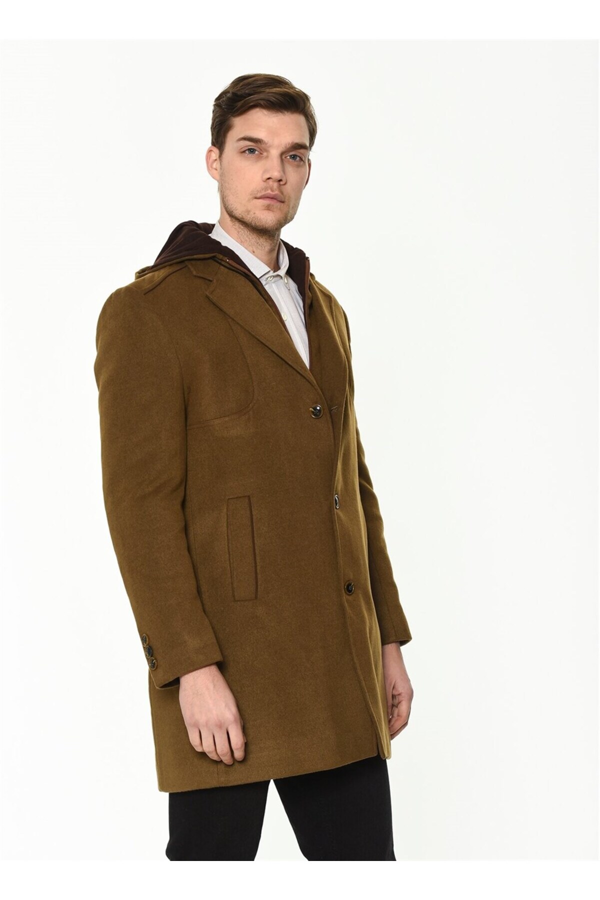 PLT8371 DEWBRRY ERKEK PALTO-CAMEL — قهوه‌ای PLT8371 DEWBERRY OVERCOAT — تصویر 4 از 5