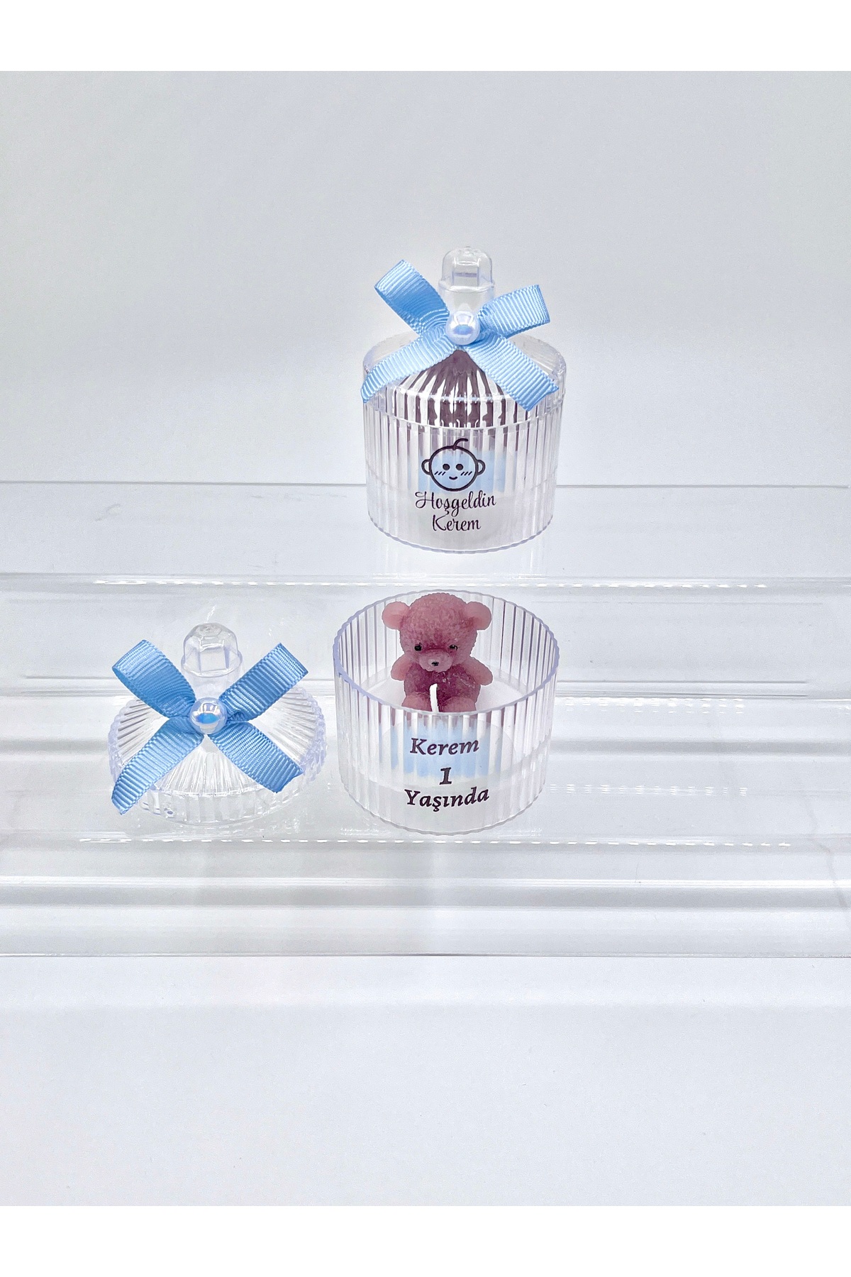 EvremStore Baby Shower, Doğum Günü, Mevlüt Bebek Ayıcıklı Kalpli Hediyelik Mum 10 Adet fotoğrafı 2 (önizleme)