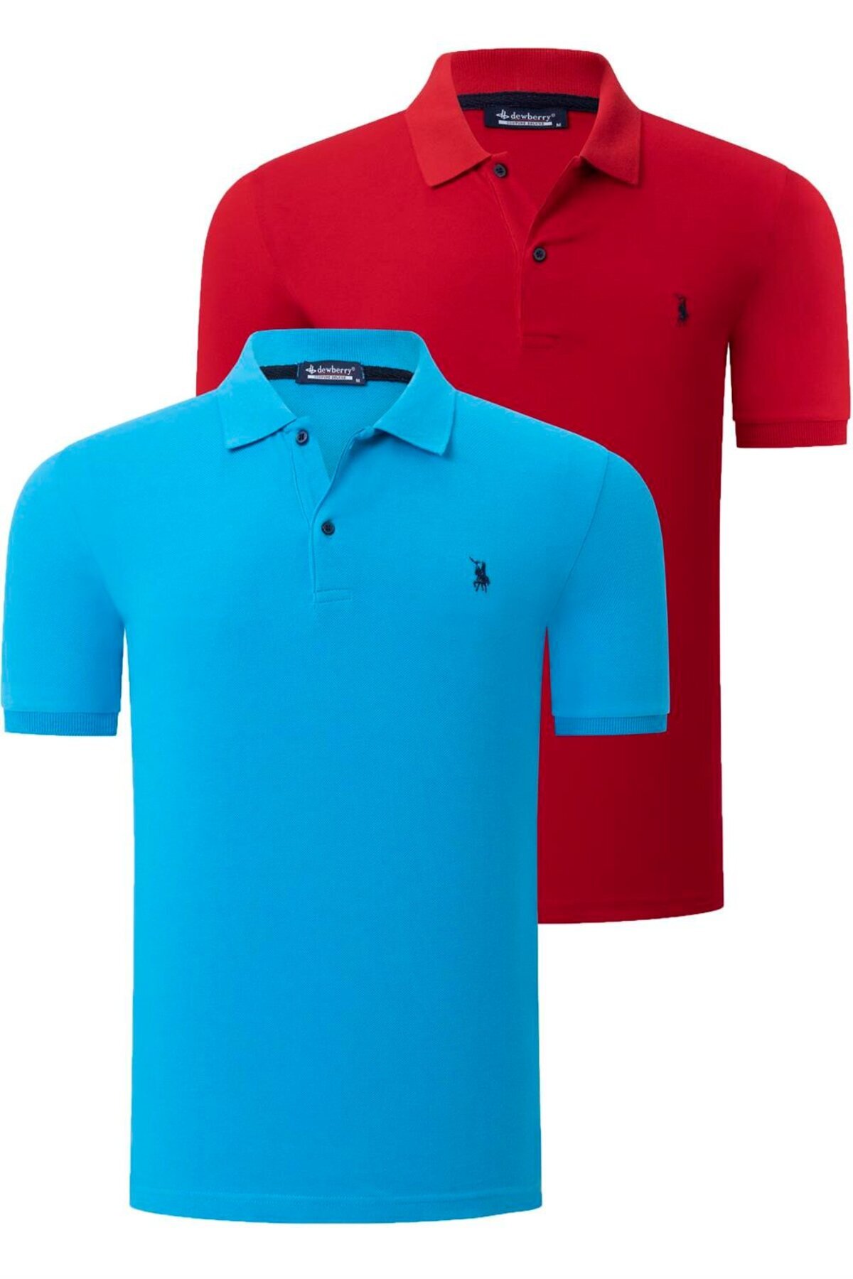 دوبری تی‌شرت مردانه دو تکه T8561 - قرمز - آبی