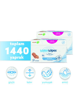 WaterWipes Doğal Yeni Biodegradable Original Baby Wipes (24x60 - 1440 Yaprak)