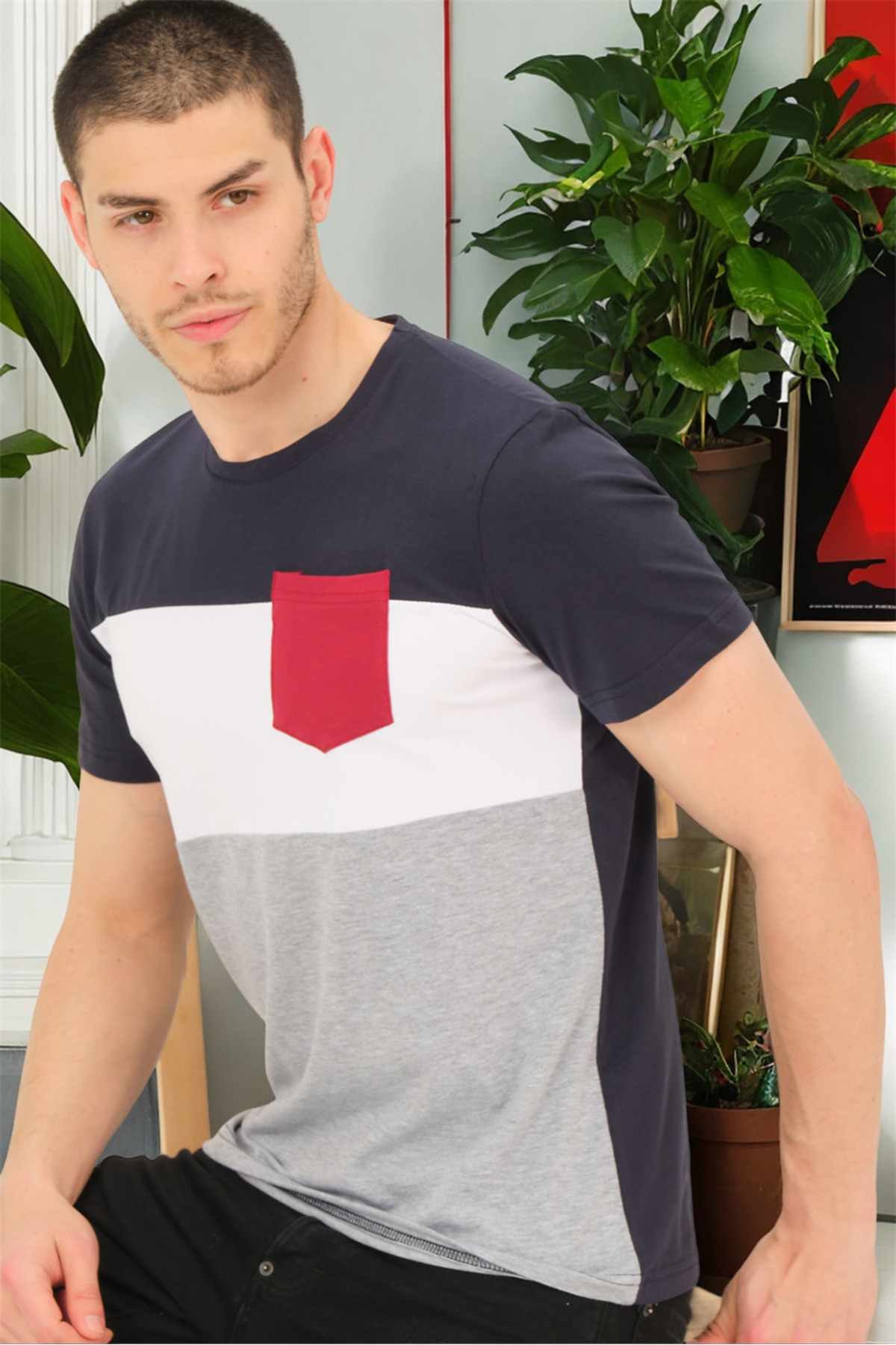 دوبری تی شرت مردانه طرح اسب تک شاخ کد T8592