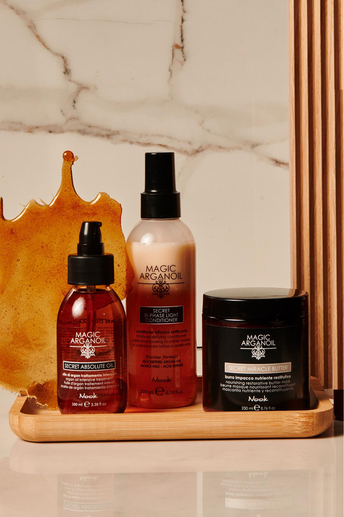 Magic Arganoil Ağırlaştırmayan Argan Yağlı Çift Fazlı Nemlendirici Fön Suyu (Mavi Su) 200ml — MXCRE-00533 — تصویر 3 از 4
