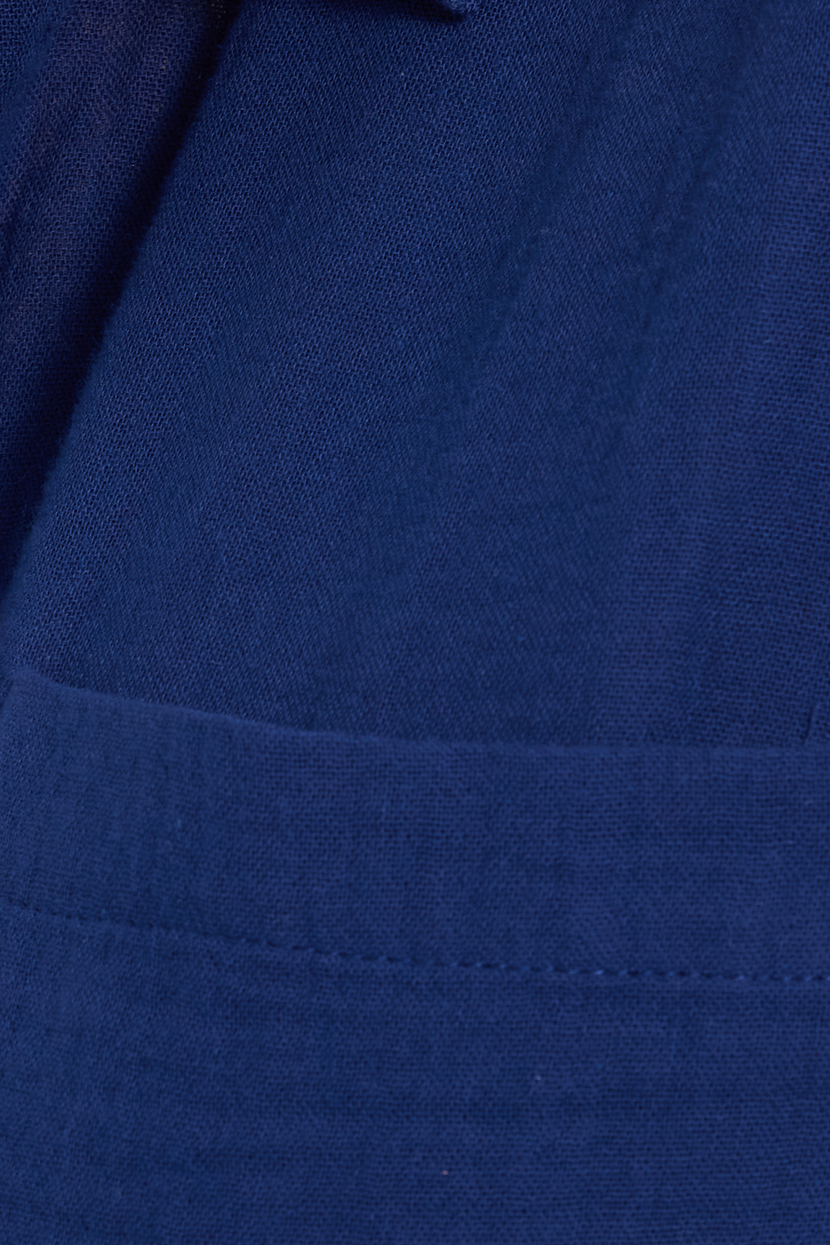 Tudors  Kadın Oversize Geniş Kesim %100 Pamuk Müslin Kumaş Uzun Kollu Cepli Dokulu Lacivert Gömlek - Görsel 8