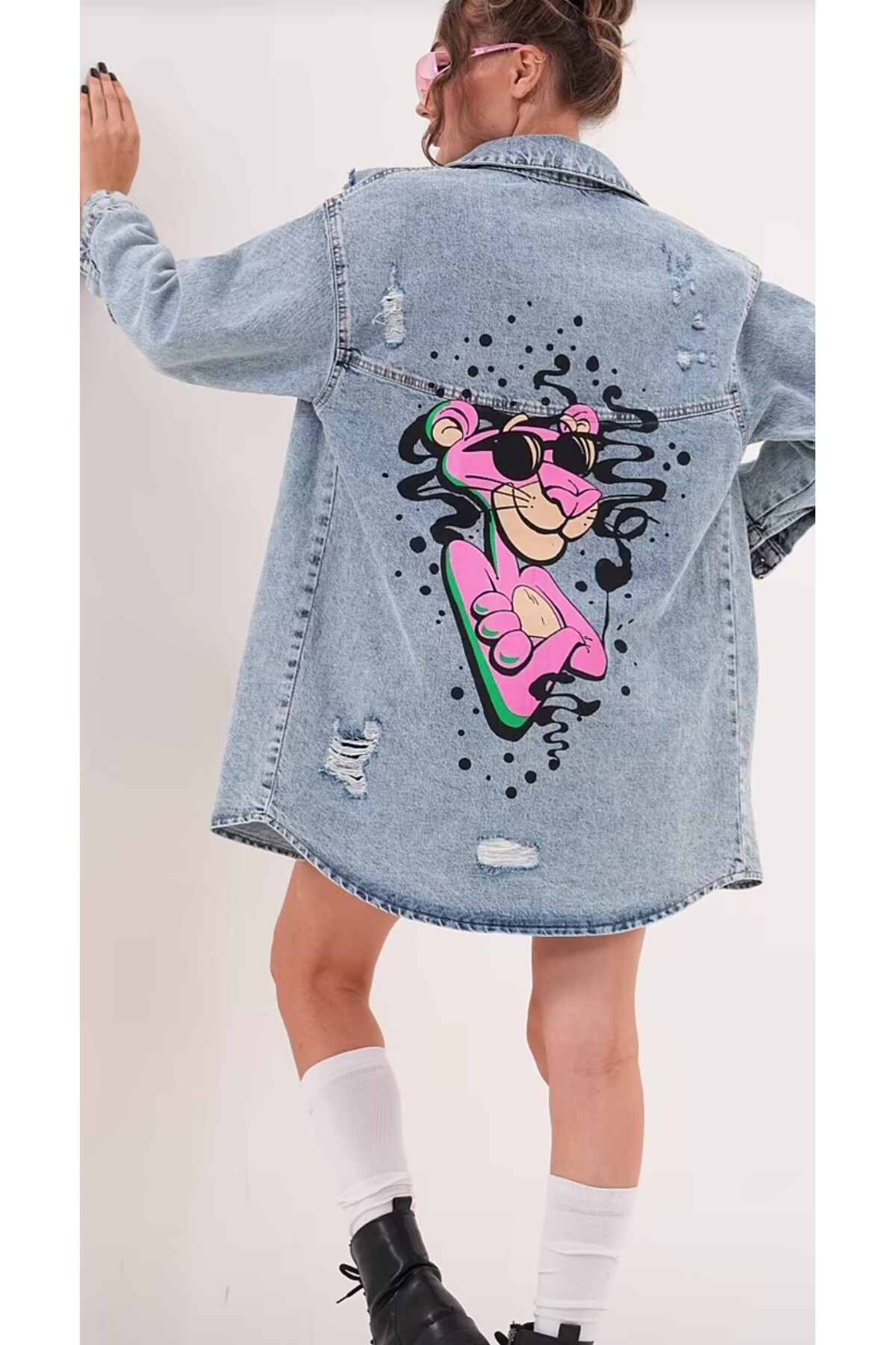 ozzıy34 Жіноча джинсова куртка оверсайз