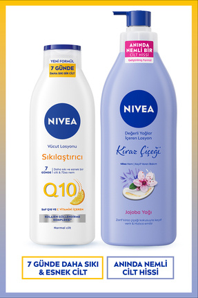 NIVEA Q10 Sıkılaştırıcı C Vitamini Vücut Losyonu 250ml ve Nemlendirici Kiraz ...