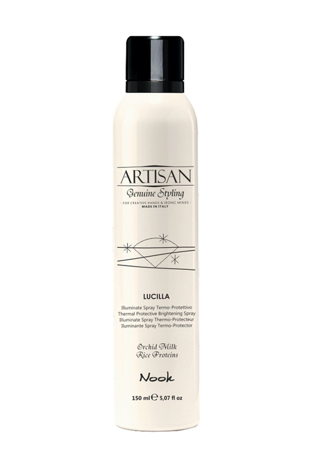 Nook Artisan Isı ve UV Korumalı Parlaklık Veren AHA Asitli Profesyonel Fön Öncesi Saç Spreyi 150ml — MXSTY-01308