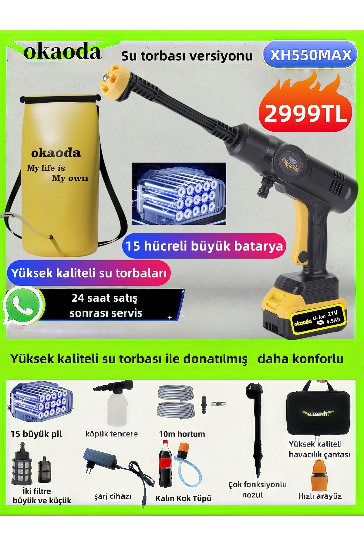 okaoda Büyük yüksek voltaj oto araba bahçe yıkama , temizlik halı kliması,