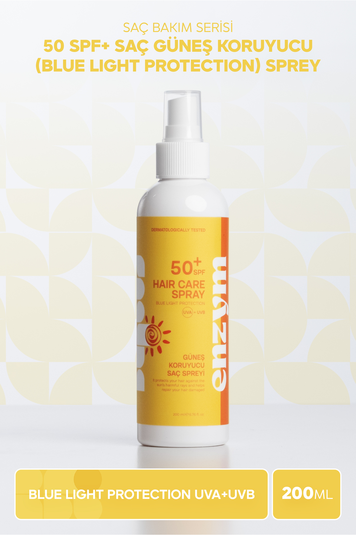 ENZYM COSMETICS 50 SPF+ Saç Güneş Koruyucu (Blue Light Protection) Sprey 200 ml — 200003