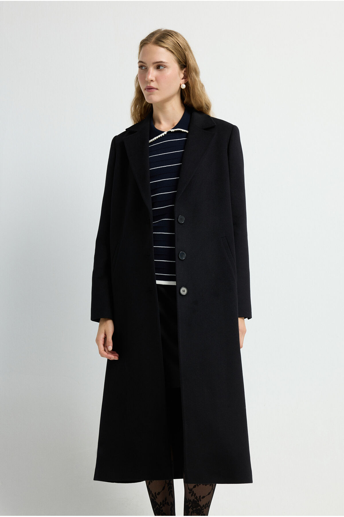 adL  Erkek Yaka Kaşe Kaban - Görsel 5