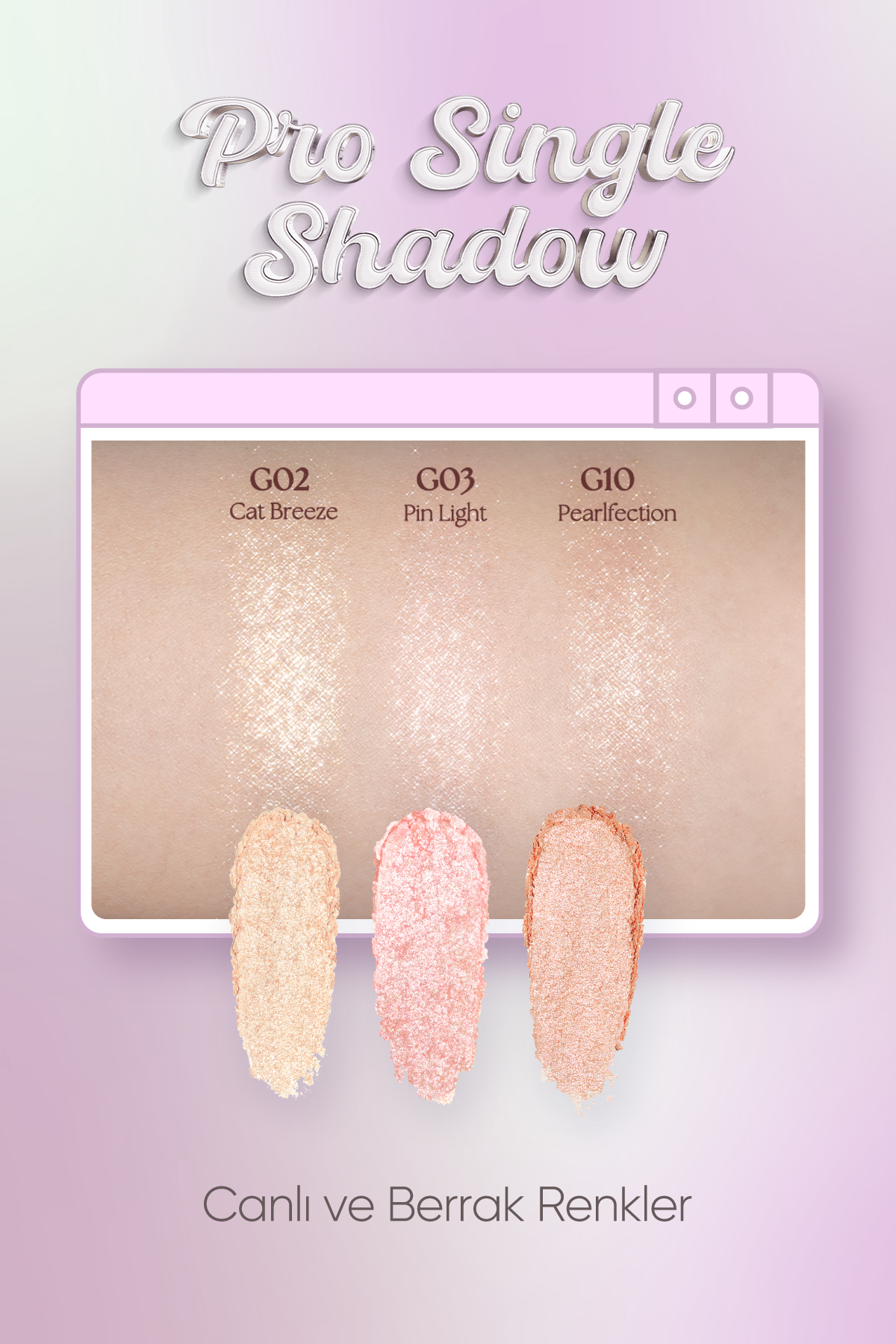 İnci Işıltılı Kremsi Dokuya Sahip Tekli Far CLIO Pro Single Shadow (23FW) (G02 Cat Breeze) — صورتی 111120 — تصویر 6 از 9