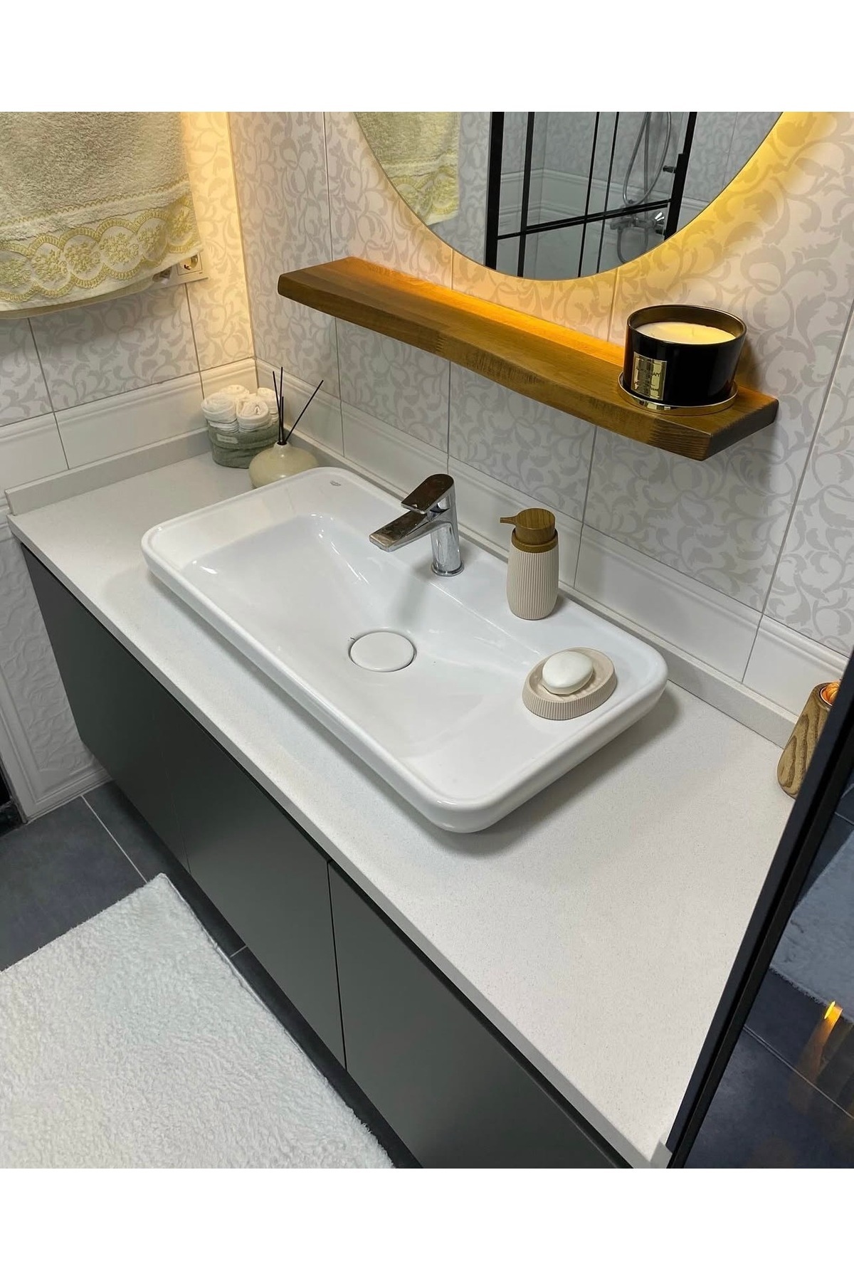 TURKUAZ Cerastyle Lal 80 Cm Tezgah Üstü Çanak Lavabo - Fiyatı