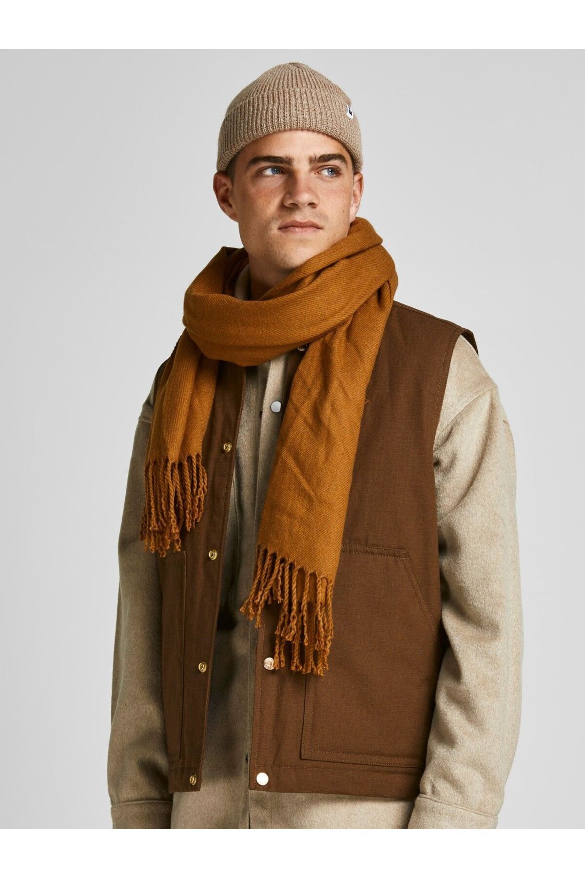 برت/کلاه بافتنی مردانه راسته | جک اند جونز Jack & Jones 12158599 - تصویر 3