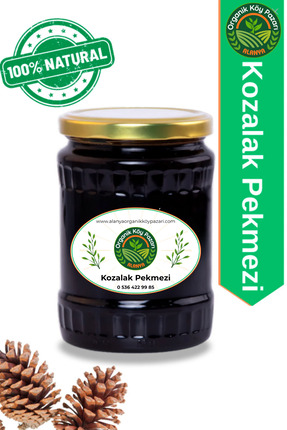 alanya organik köy pazarı %100 Doğal Kozalak Pekmezi 800 gr – Ev Yapımı, Katk...