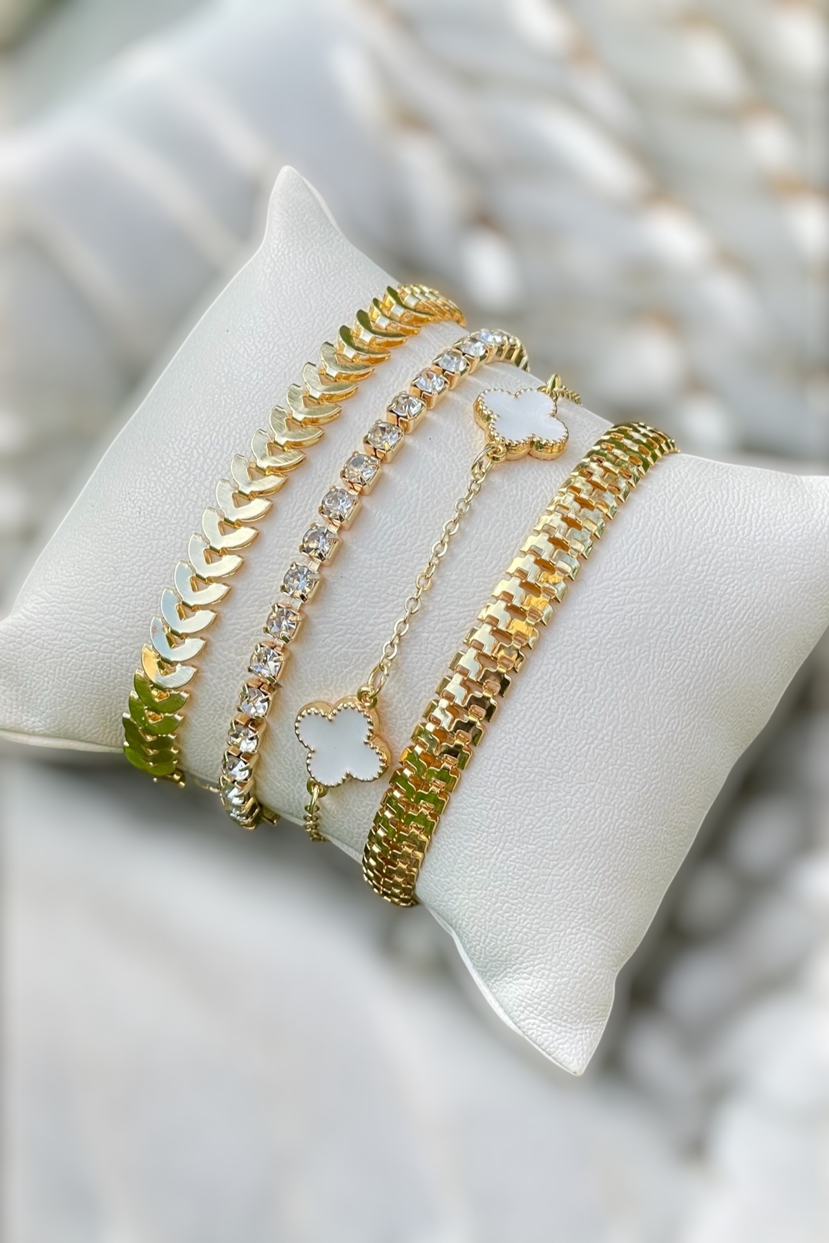 TAKIPORT  Her Bileğe Uygun Gold Renk Kadın Bileklik Seti