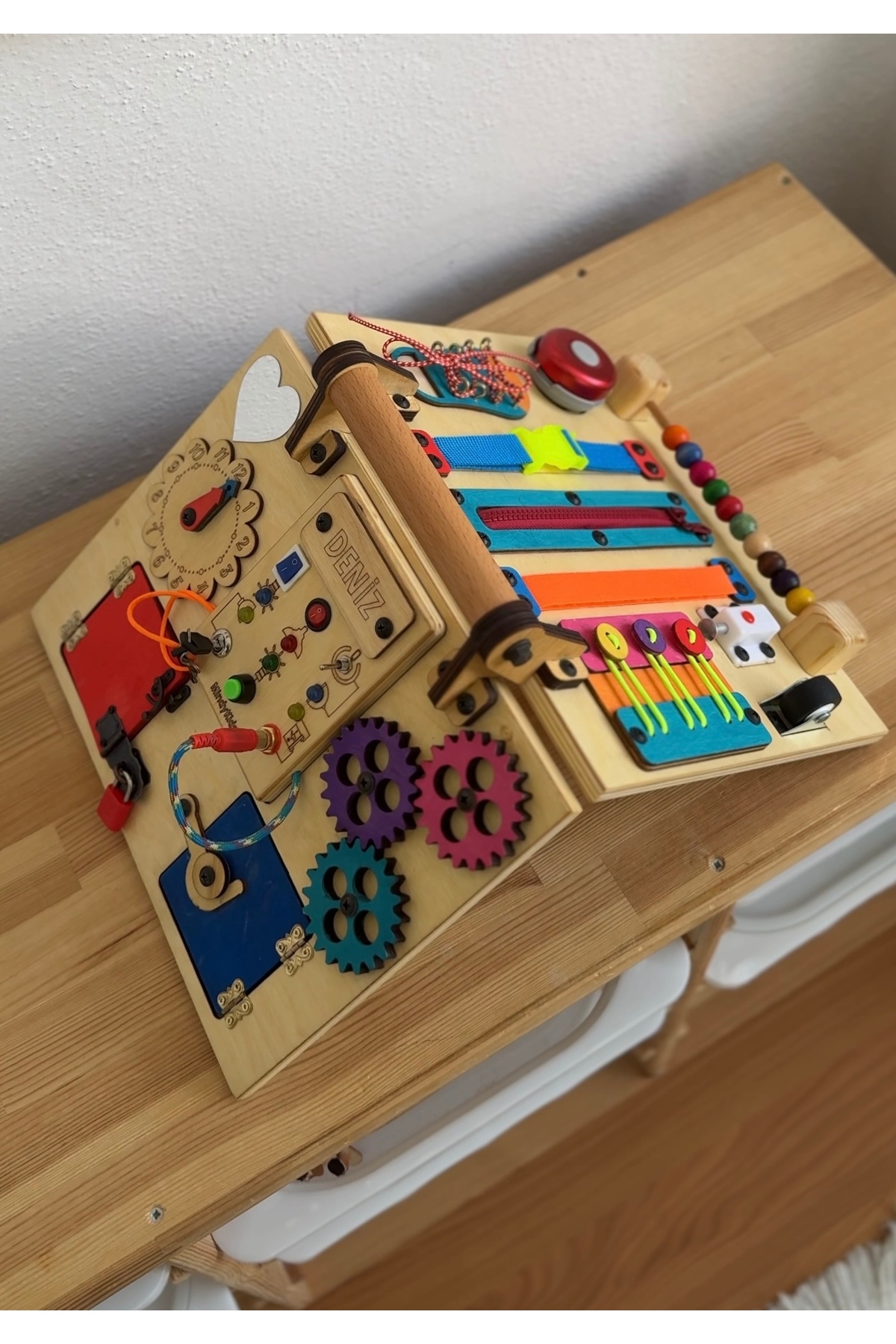 MindyKidsy Montessori Aktivite ve Öğrenme Çantası Eğitici ve Geliştirici Ahşap Oyuncak Panosu Tahtası fotoğrafı 2 (önizleme)
