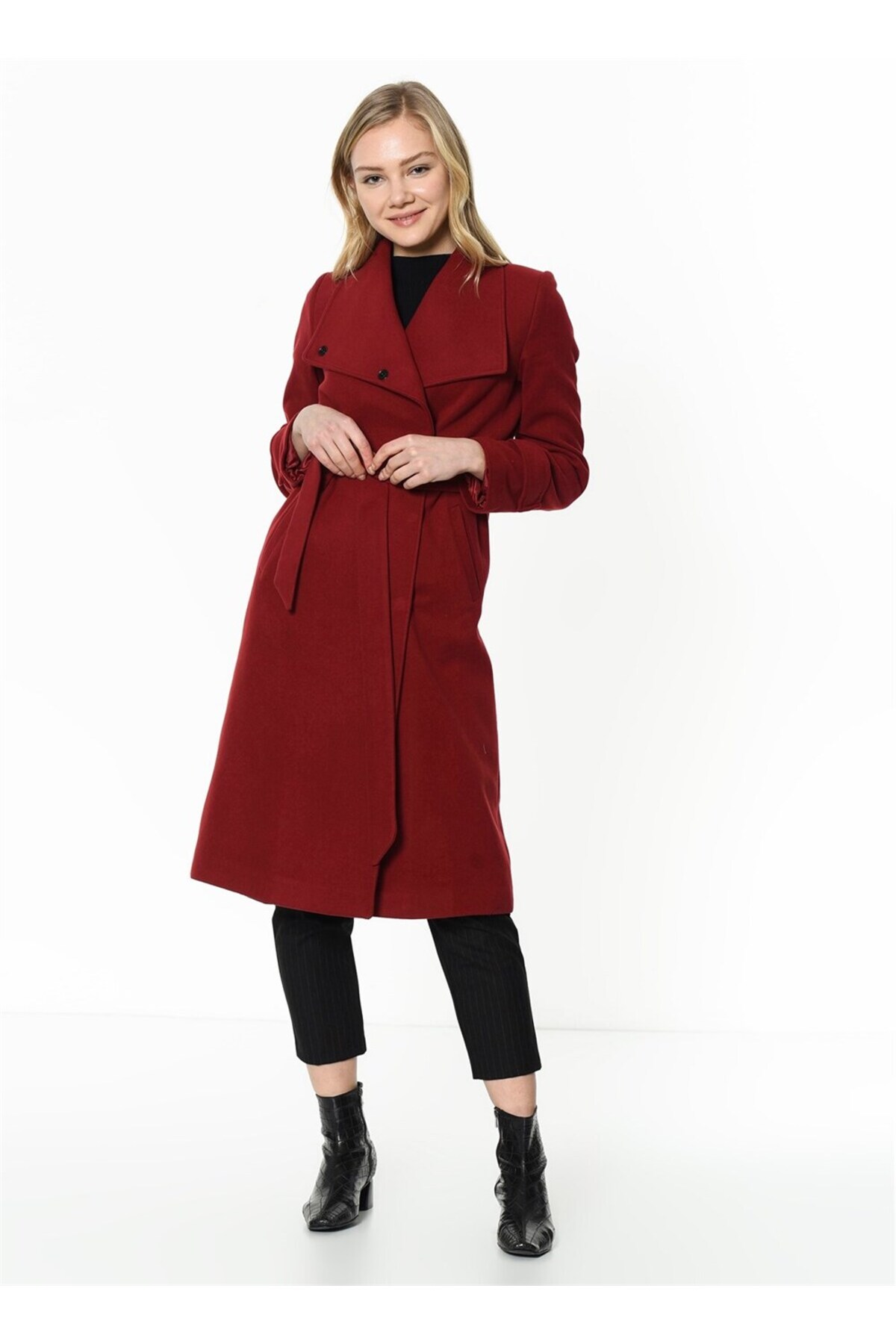 Dewberry Z6645 Palto-bordo görsel 2