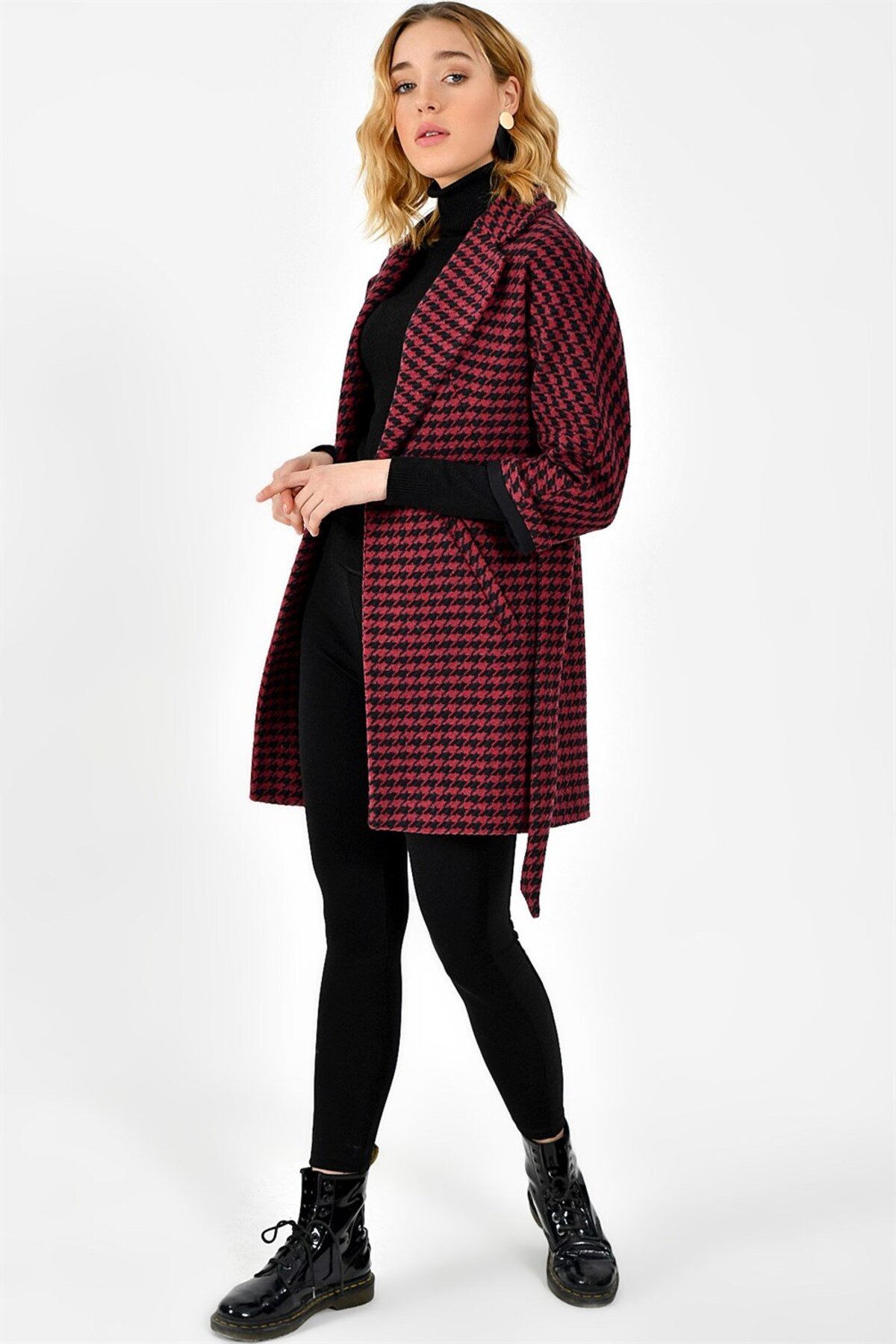 Dewberry  Bayan Palto Kaşe Sıcak Tutan Şık Günlük Klasik Trend Model - Görsel 4