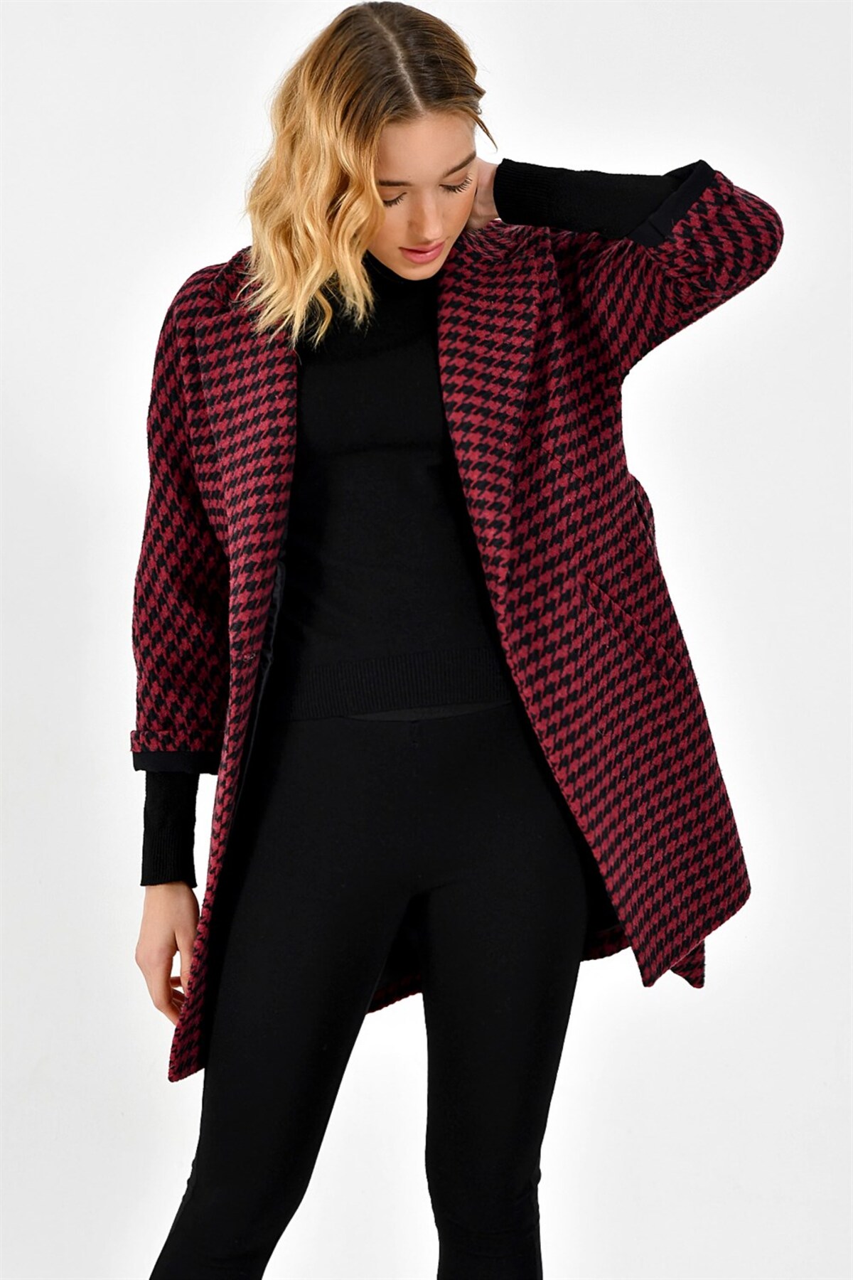 Dewberry  Bayan Palto Kaşe Sıcak Tutan Şık Günlük Klasik Trend Model - Görsel 3