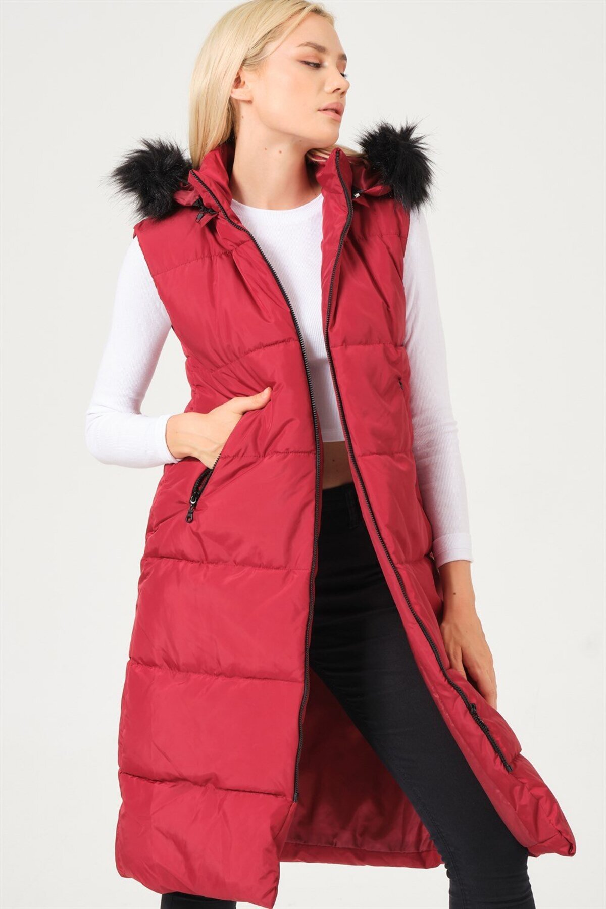 دوبری جلیقه Z6741 - زرشکی