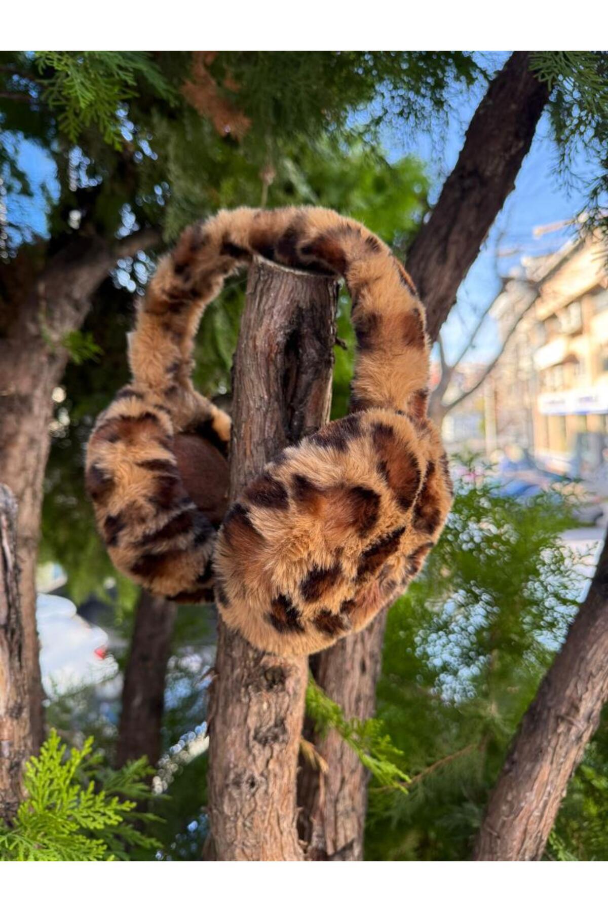 Axesoire 18016 Leopar Vizon Peluş Kulaklık görsel 5