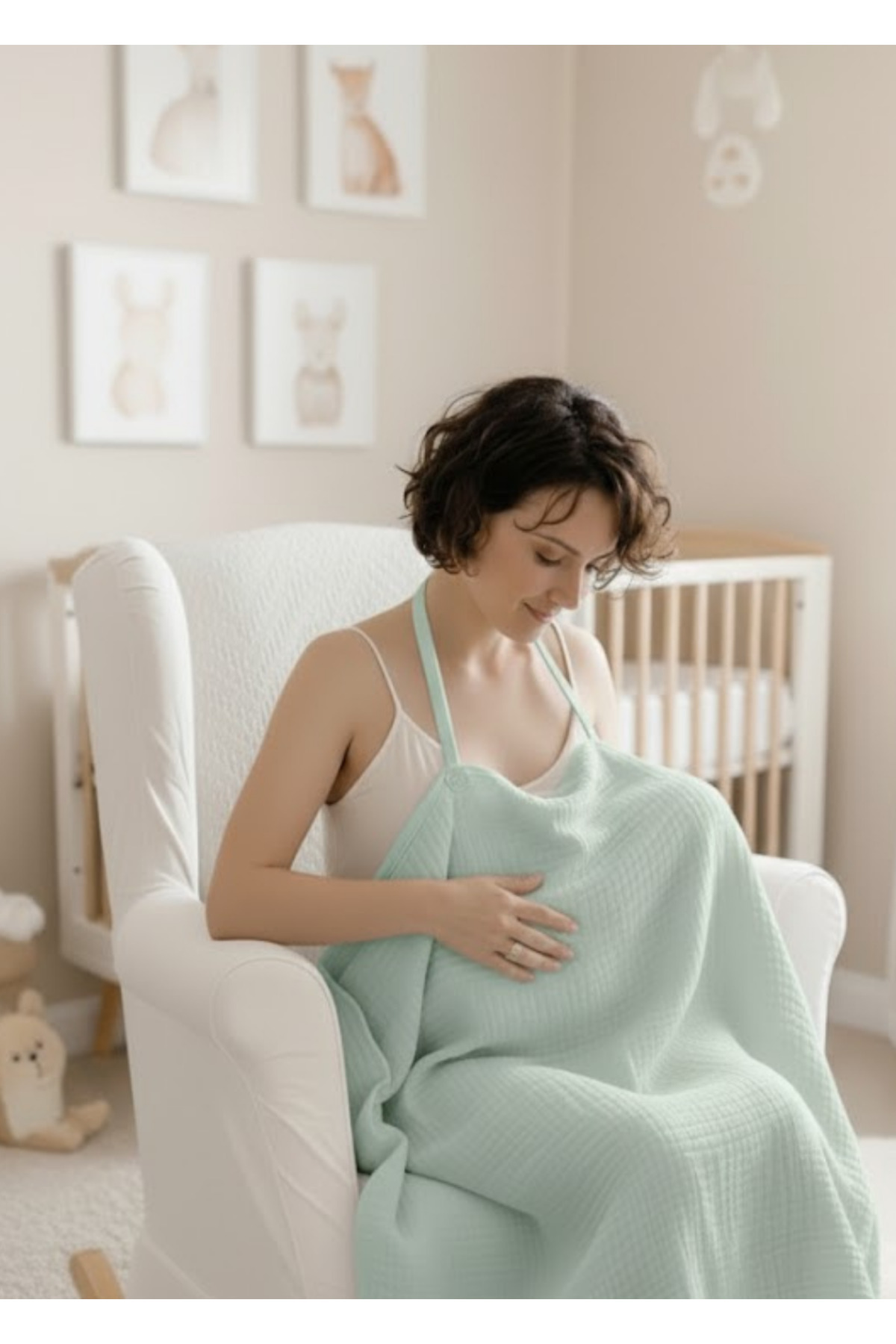 Joyous Mom Kids 4 Katlı Müslin Bebek Emzirme Örtüsü Önlüğü Iç Göstermez Bebek Emzirme Önlüğü Anne Emzirme Örtüsü fotoğrafı 4 (önizleme)