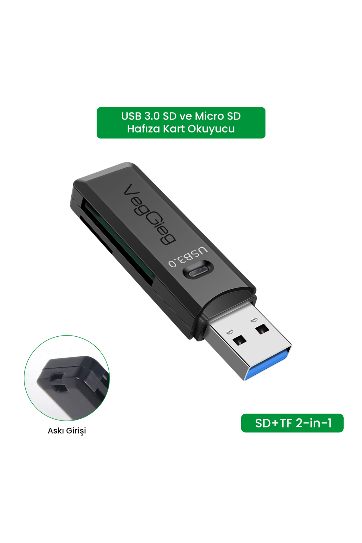ゆーちゃん DVDセット Veggieg Usb 3.0 Sd Ve Micro Sd Hafıza Kart Okuyucu Siyah - Fiyatı