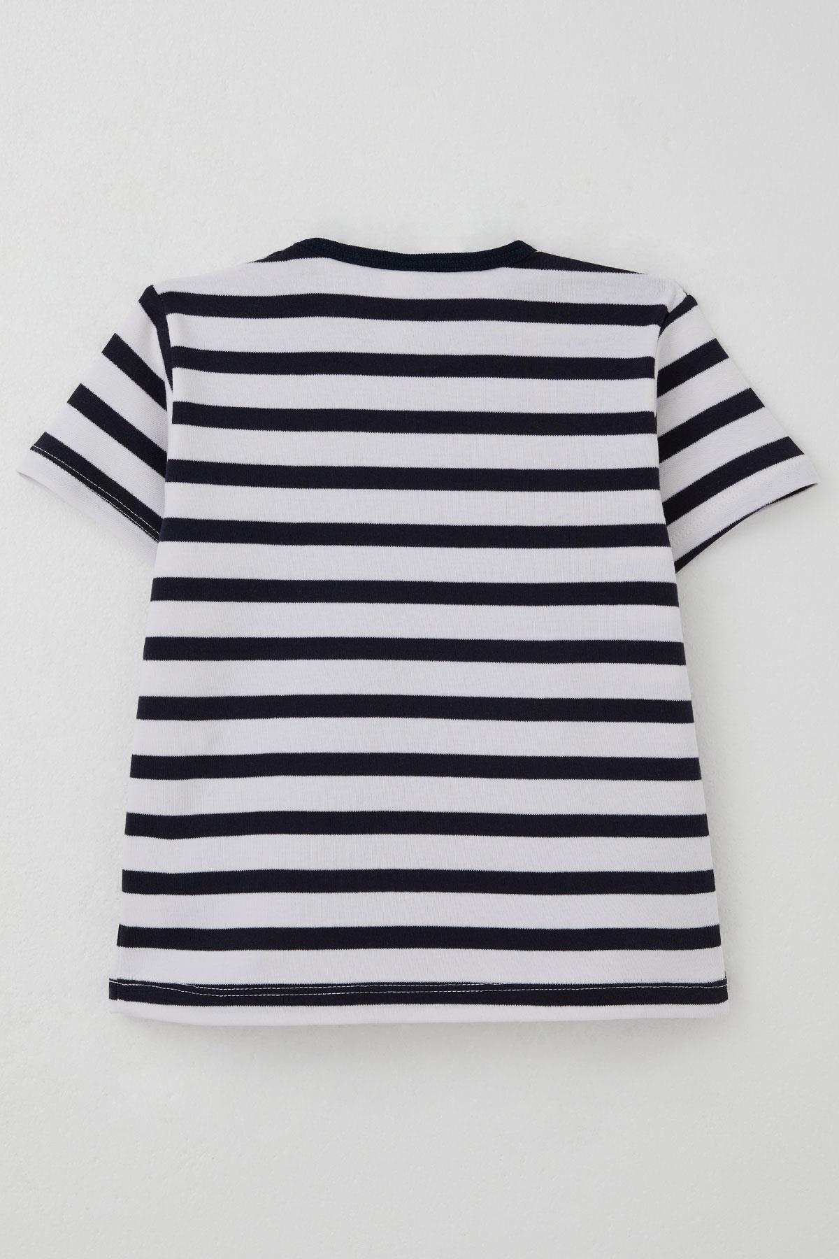 Breeze Erkek Çocuk Tişört Patlı Çizgili 1-4 Yaş, Ekru fotoğrafı 2 (önizleme)