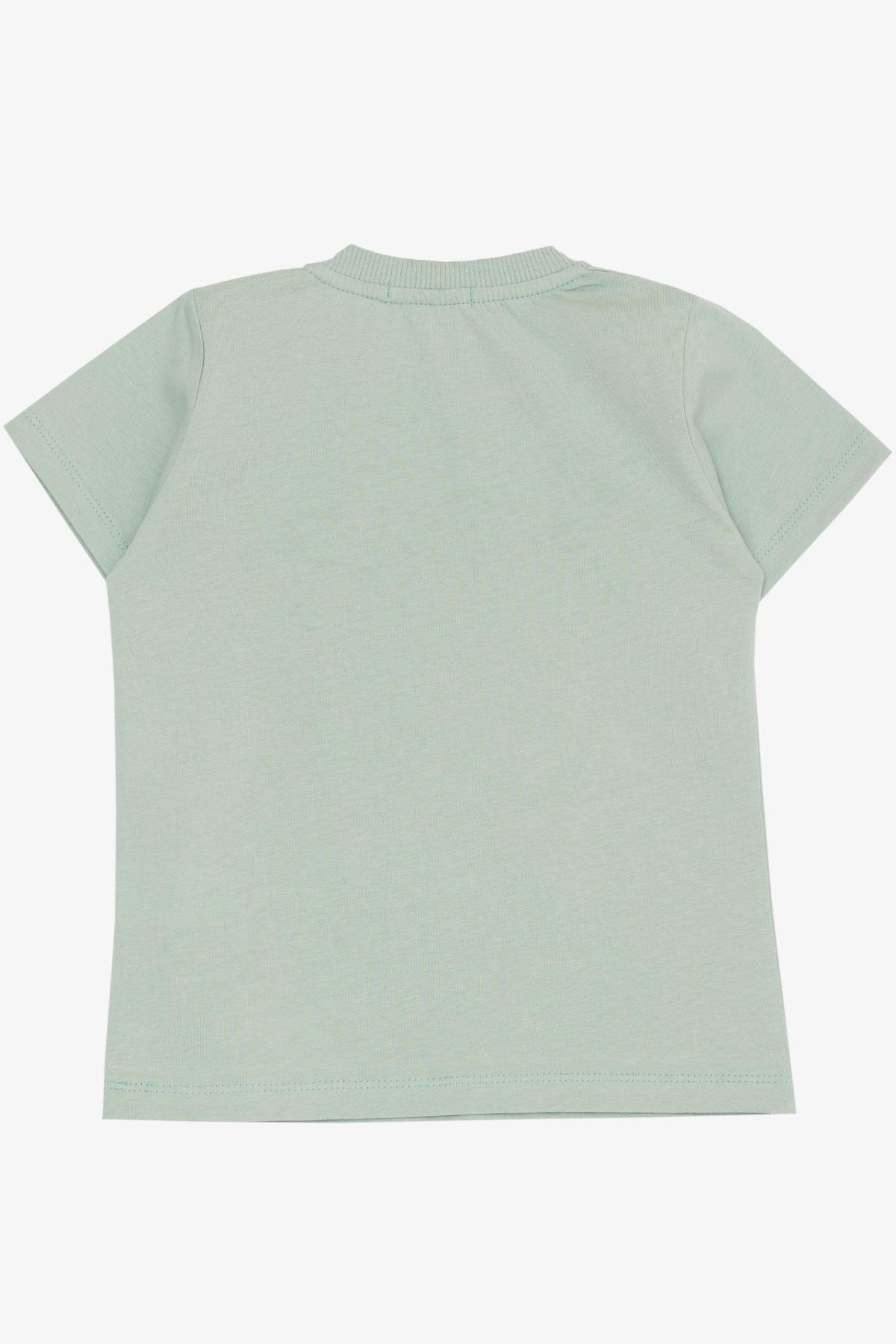 Breeze Erkek Bebek Tişört Sevimli Hayvancıklar Baskılı 9 Ay-3 Yaş, Mint Yeşili fotoğrafı 3 (önizleme)