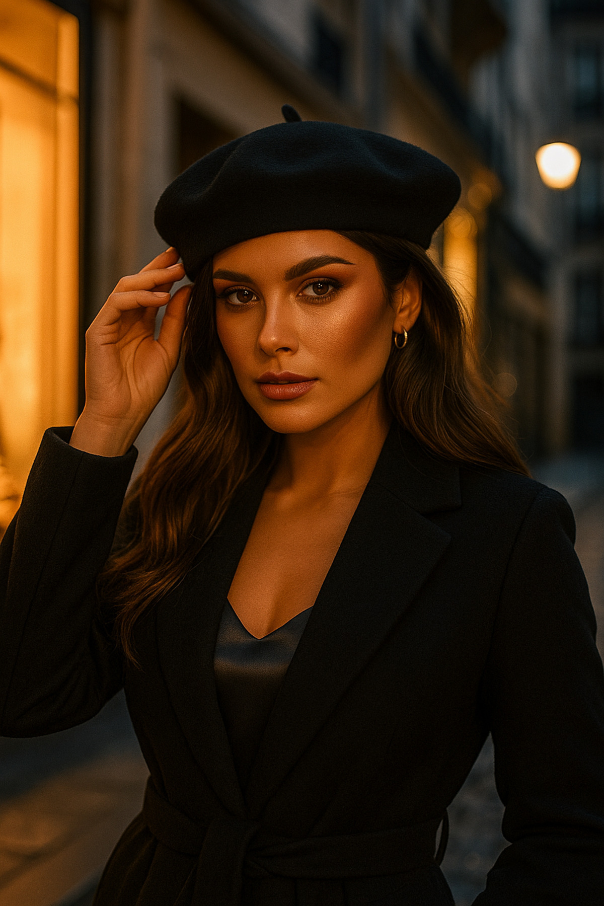 Luminos Butik Siyah Fransız Keçe Ressam Bere Şapka Bere1101