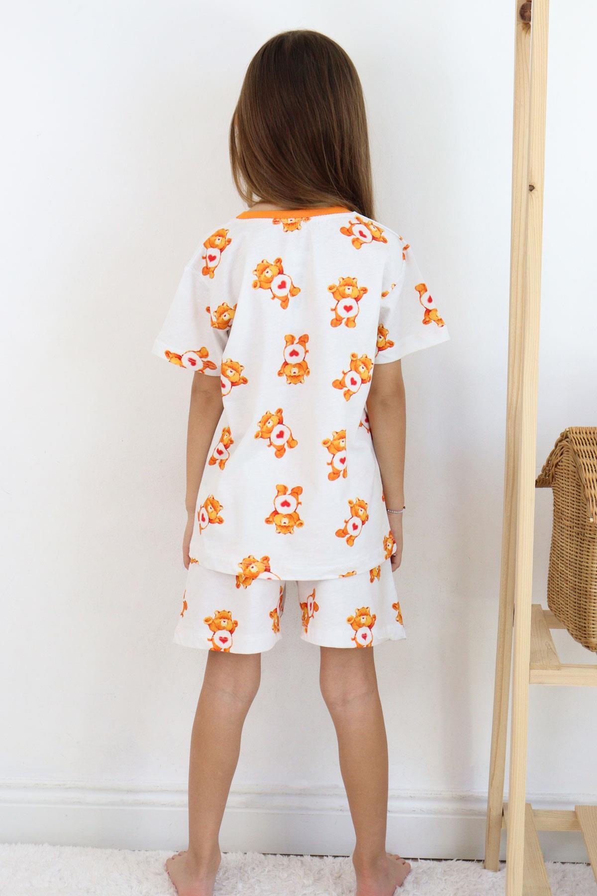 Breeze Kız Çocuk Şortlu Pijama Takımı Kalpli Bebek Ayıcık Desenli 4-8 Yaş, Beyaz fotoğrafı 4 (önizleme)