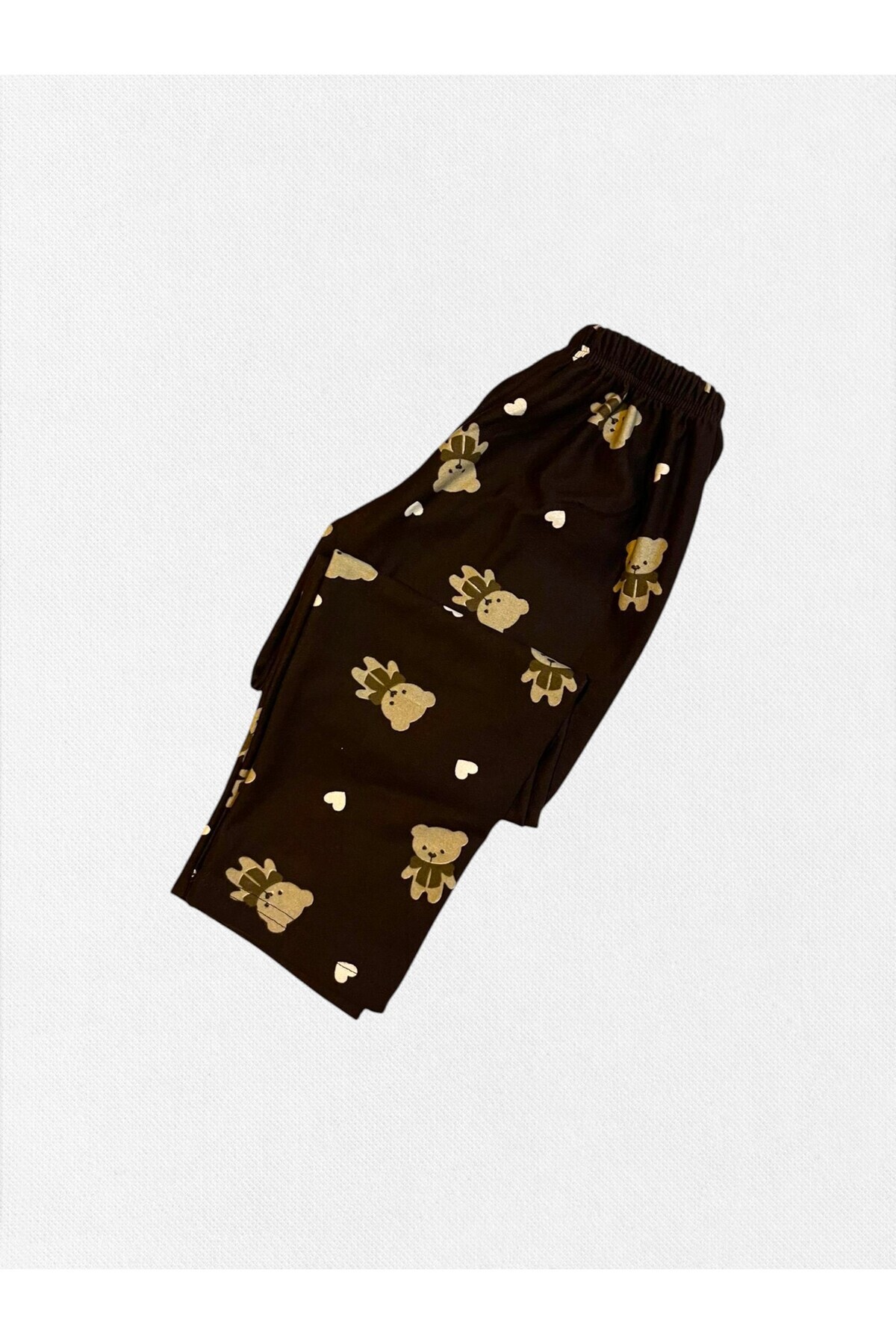 Fil Kids Anne-Kız Çocuk Pamuklu Süet Kahverengi Ayıcık Kalp Desenli Uzun Kol Gömlek Yaka Kışlık Pijama Takımı fotoğrafı 6 (önizleme)