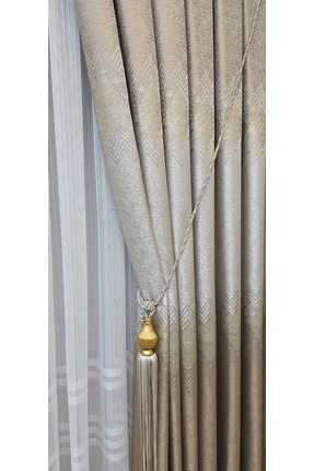 ISSA TEKSTIL issa pano fon perde krem ((tek kanat))(sık pile)((en 100 x 250 b...