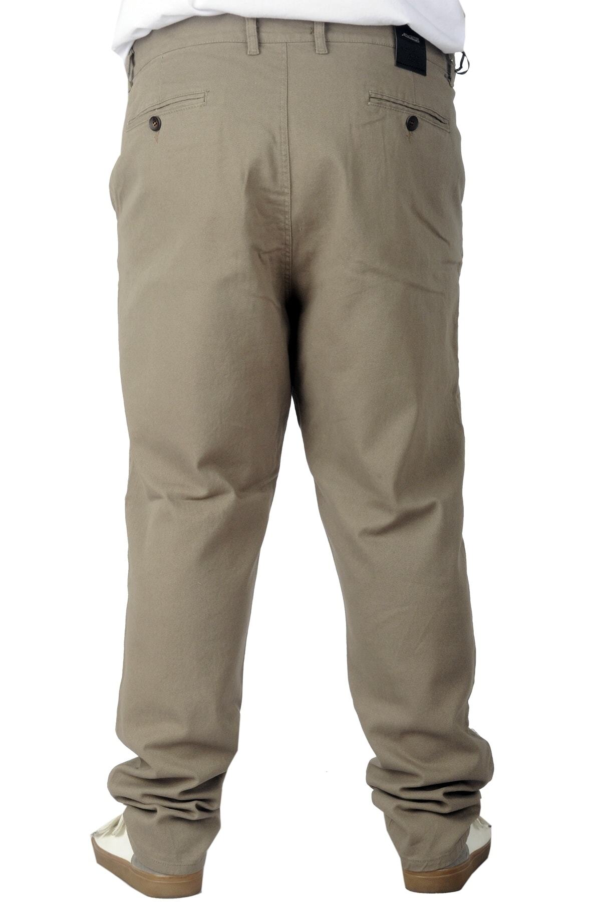 ModeXL Büyük Beden Erkek Gabardin Pantolon Doğa 22850 Bej görsel 4