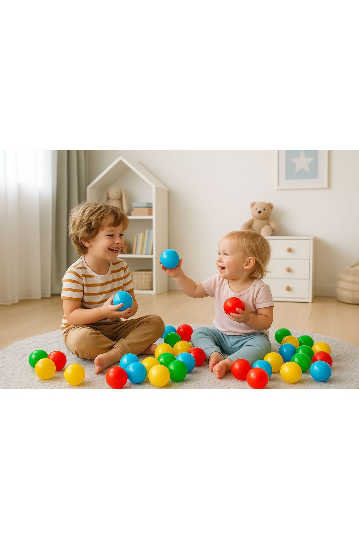 ATLAS BABY&CHILD Renkli Oyun Havuzu Topları 100'LÜ Set 6 cm Çocuk Güvenli Eğlenceli Plastik Toplar fotoğrafı 4 (önizleme)