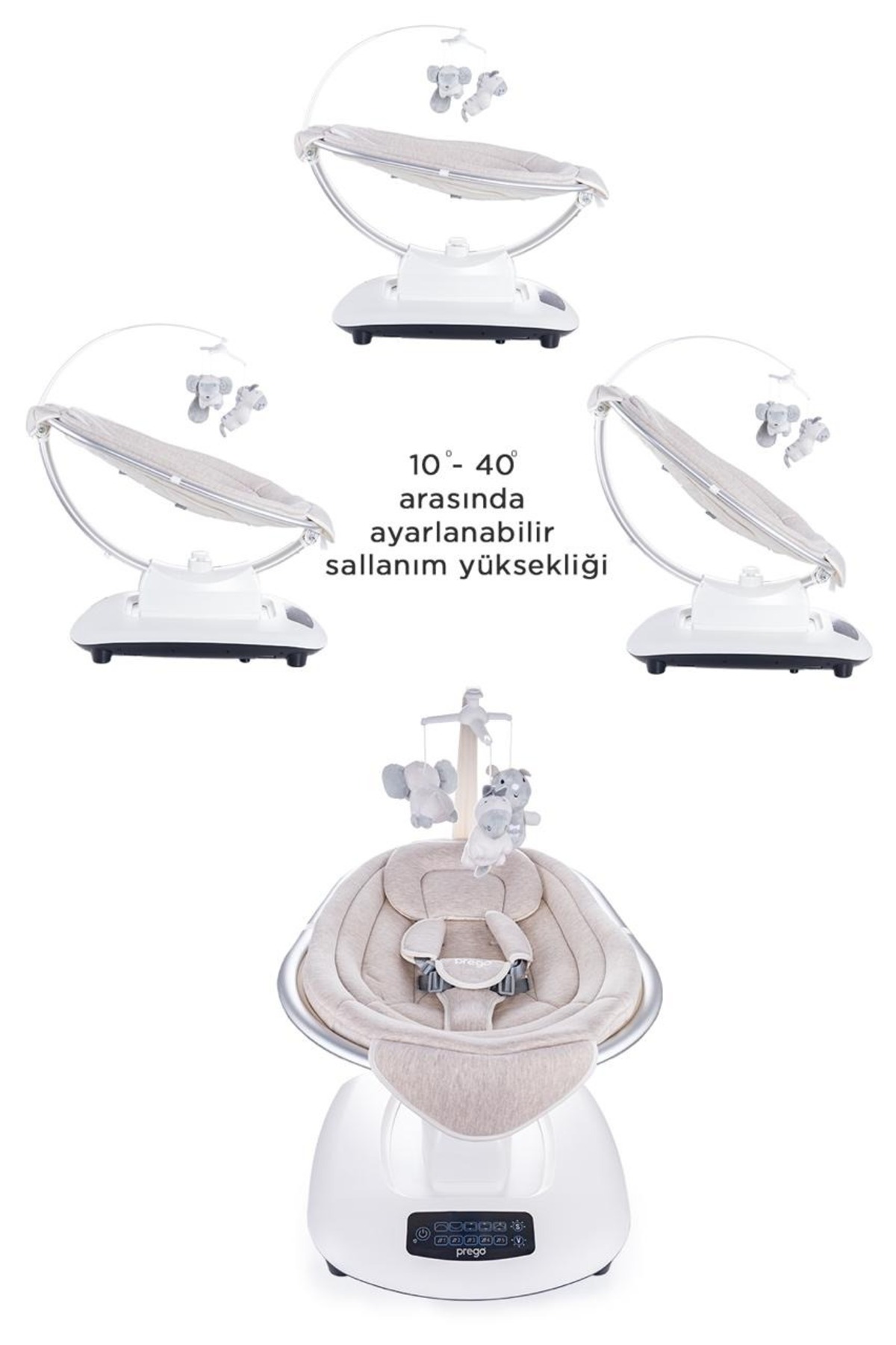 Prego Montes Uzaktan Kumandalı, Müzikli ve Otomatik Sallanan Elektrikli Ana Kucağı & Ev Tipi Beşik fotoğrafı 6 (önizleme)