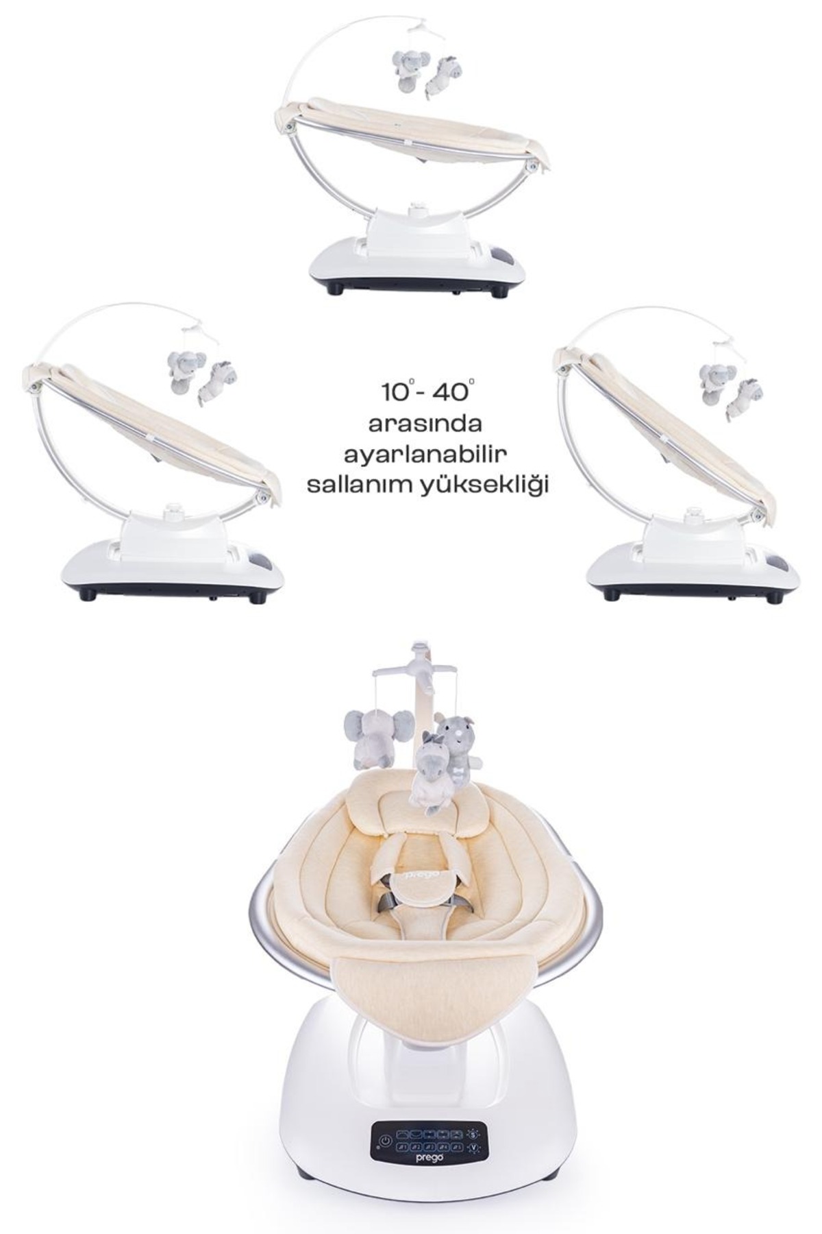 Prego Montes Uzaktan Kumandalı, Müzikli ve Otomatik Sallanan Elektrikli Ana Kucağı & Ev Tipi Beşik fotoğrafı 2 (önizleme)