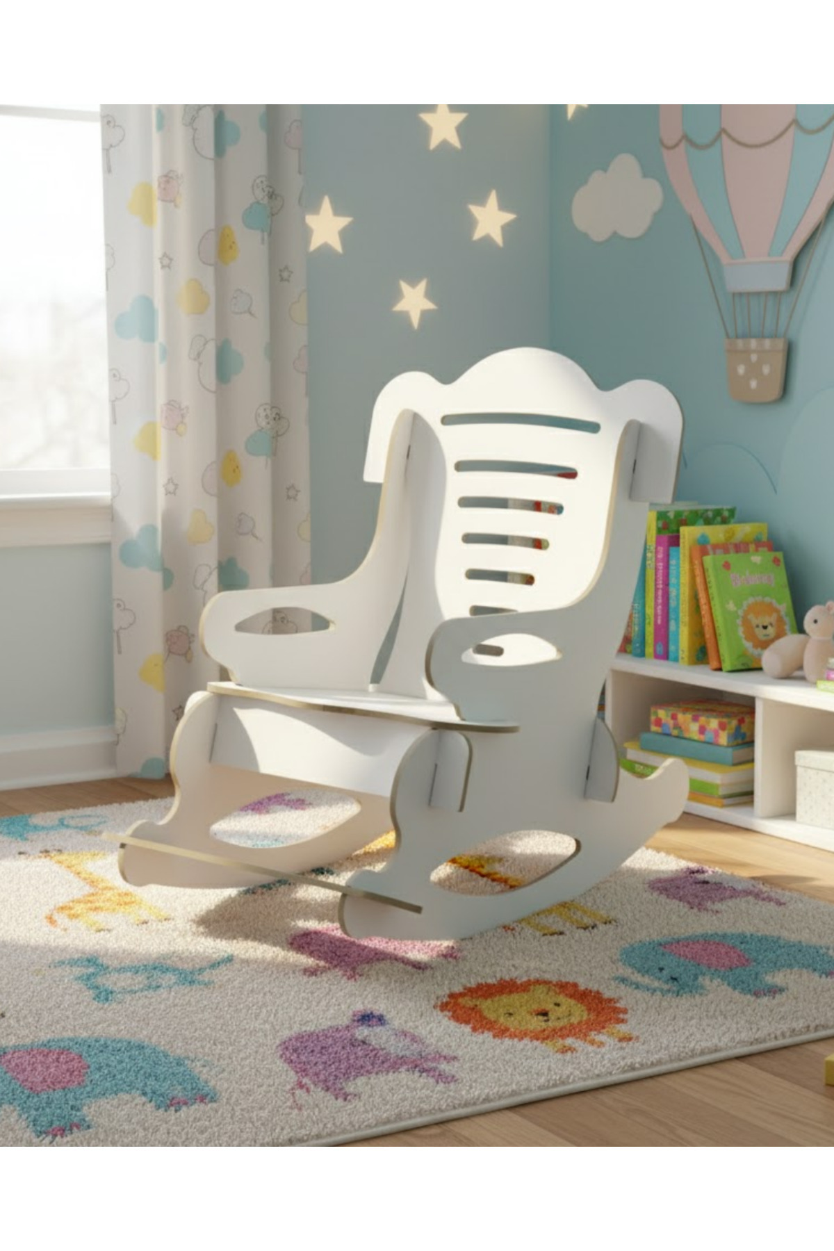 Reyo Beyaz Sallanan Puzzle Çocuk Sandalyesi