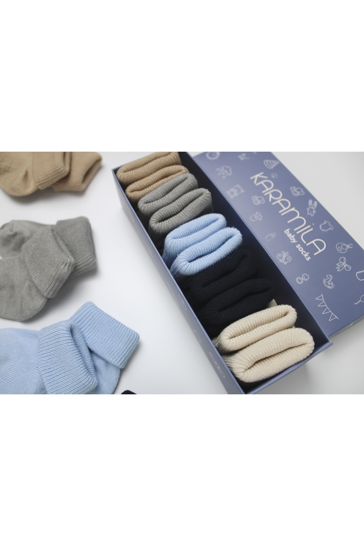 KARAMİLA 5'li Erkek Set Bebek BAMBU Çorap - Yenidoğan Çorap - Bebek Çorap Baby Socks fotoğrafı 4 (önizleme)