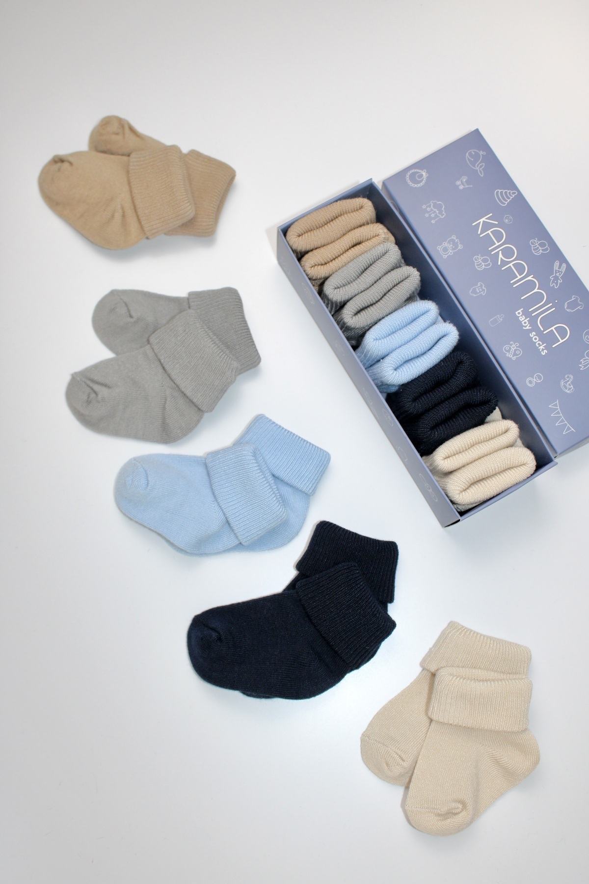 KARAMİLA 5'li Erkek Set Bebek BAMBU Çorap - Yenidoğan Çorap - Bebek Çorap Baby Socks fotoğrafı 2 (önizleme)
