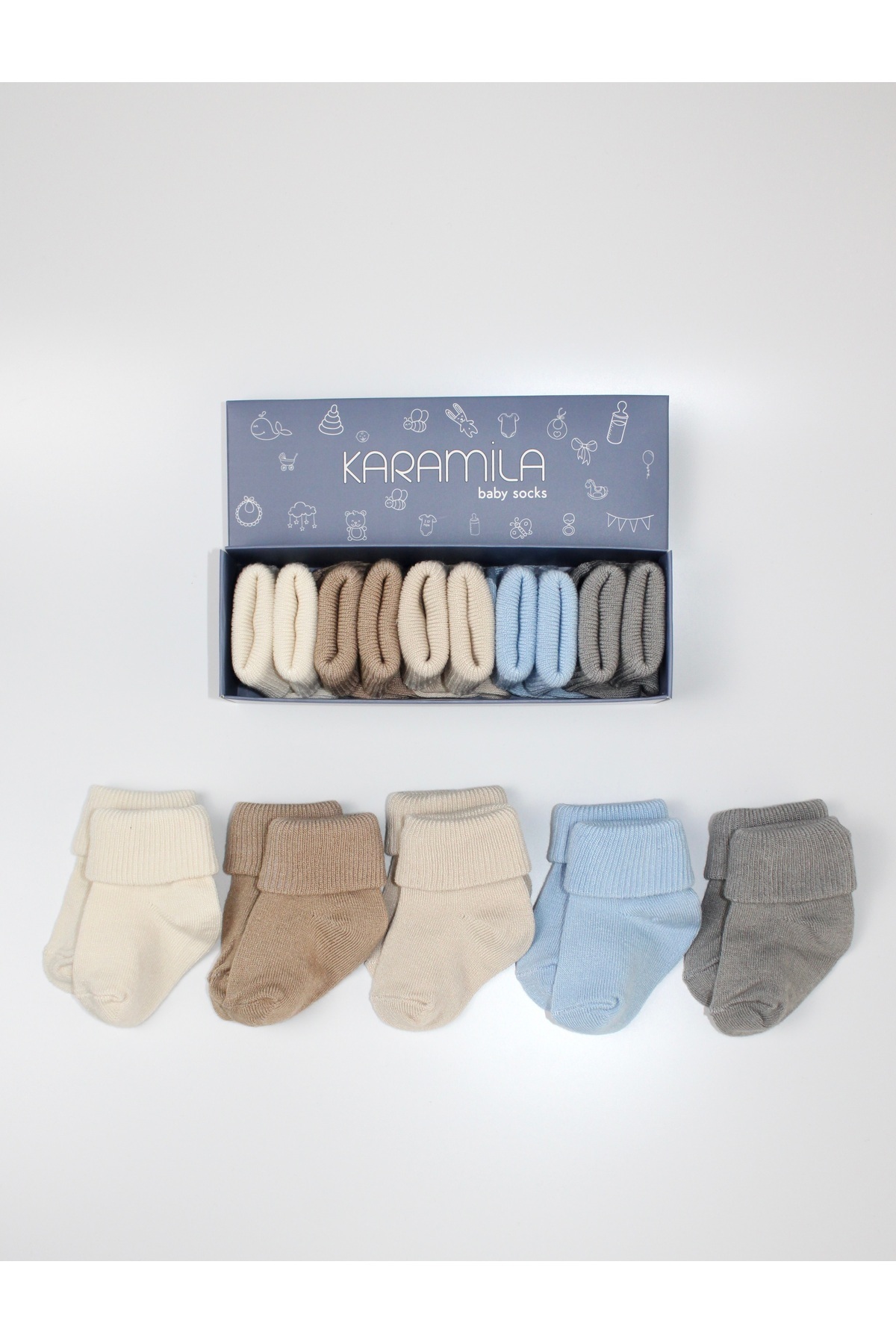 KARAMİLA 5'li Erkek Set Bebek BAMBU Çorap - Yenidoğan Çorap - Bebek Çorap Baby Socks fotoğrafı 2 (önizleme)