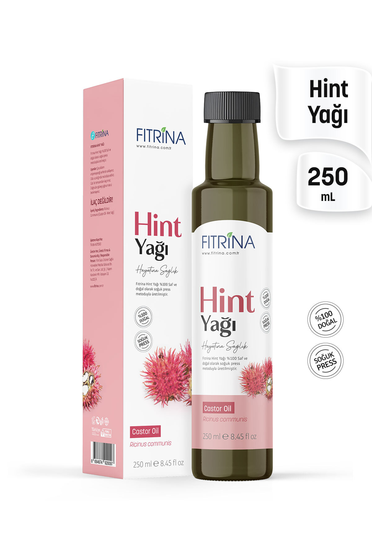 FITRİNA Hint Yağı 250 ml Soğuk Sıkım %100 Saf Hekzansız İçilebilir Castor Oil Saç Kaş Kirpik Bakımı - Fiyatı, Yorumları