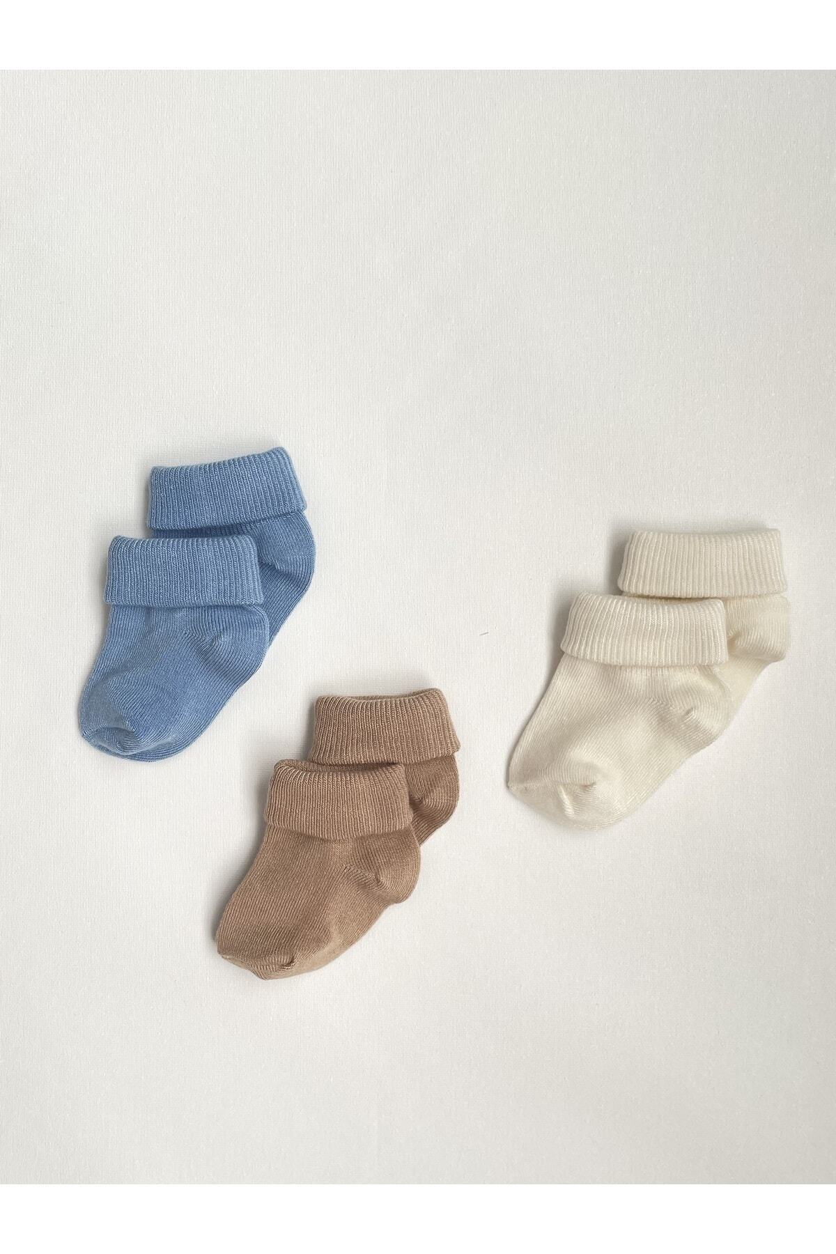 KARAMİLA 3'lü Set Bebek Bambu Çorap -Baby Bamboo Socks - Yenidoğan Çorap fotoğrafı 4 (önizleme)