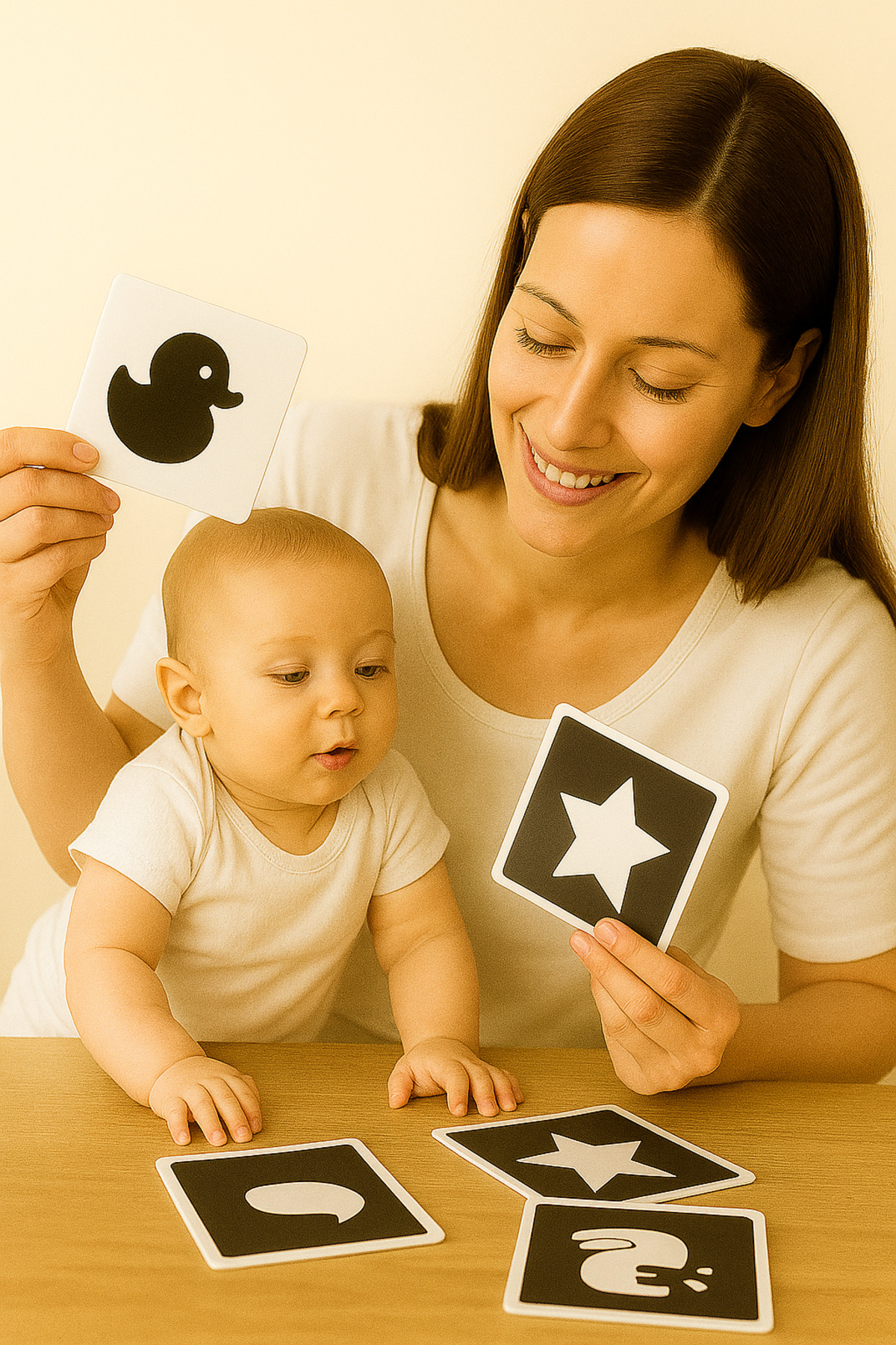 lnly Bebeğimin İlk Zeka Kartları | 0-6 Ay Bebekler İçin Siyah Beyaz Kontrast Kartlar | 40 Farklı Görsel fotoğrafı 3 (önizleme)