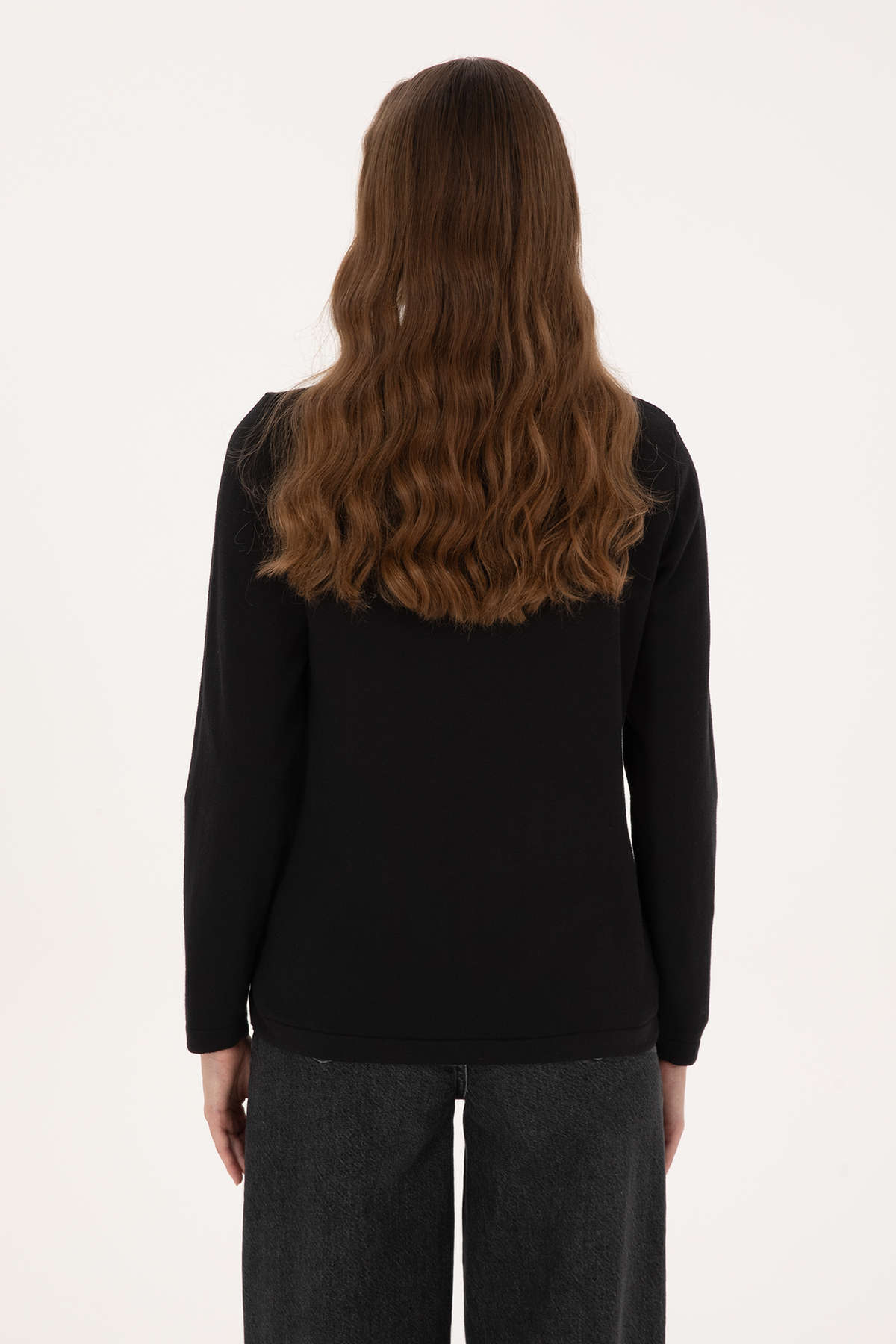 U.S. Polo Assn.  Kadın Siyah Basic Triko Hırka 50313624-VR046 - Görsel 5