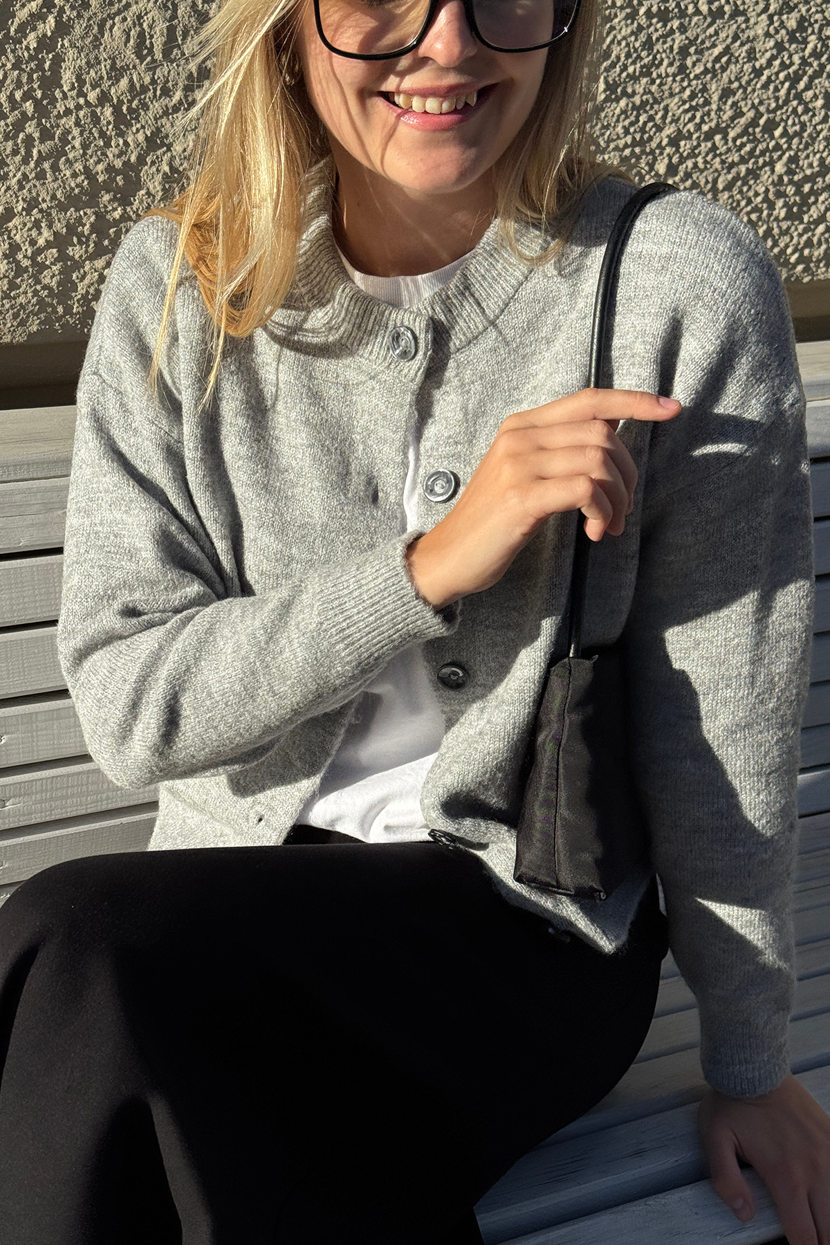 CHUBA  Kadın Bisiklet Yaka Düğmeli Yumuşak Dokulu Triko Hırka Gri 26W3033 - Görsel 5