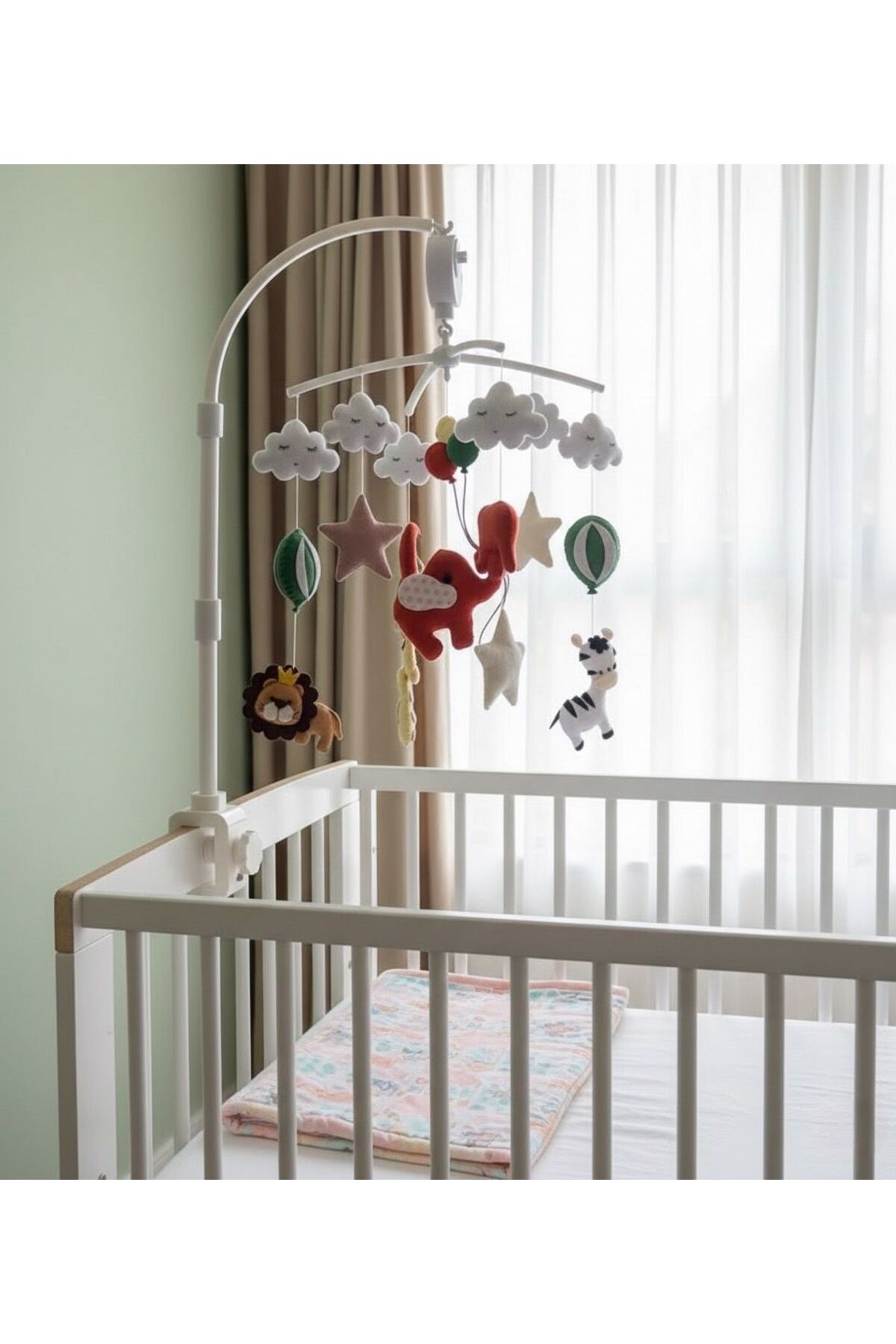 Leobabyroom Kahve Bulutlu Amazon Hayvan Figürlü Avize Abajur Çerçeve Dönence Bebek Odası Tasarım Set fotoğrafı 3 (önizleme)