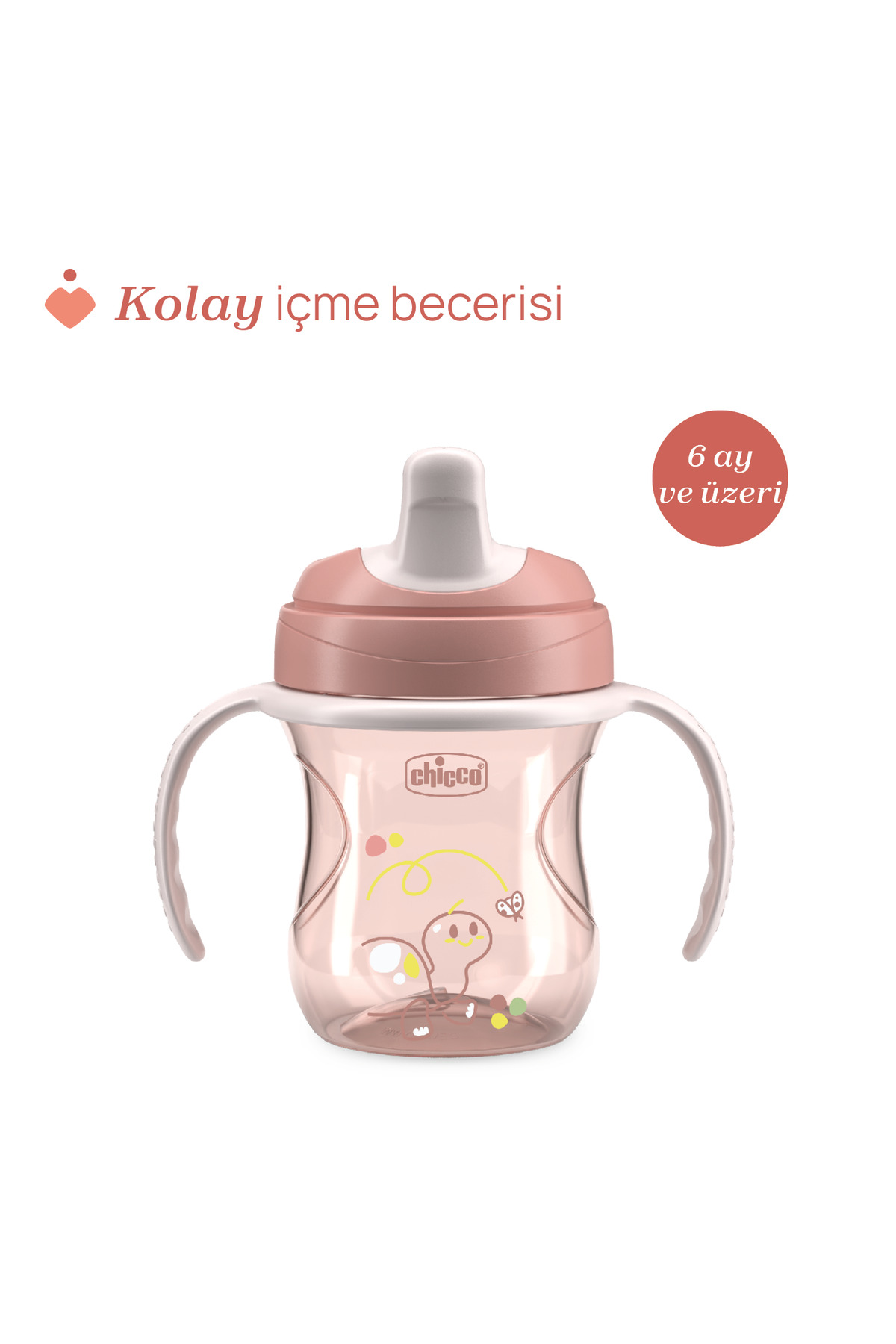 Chicco YARI YUMUŞAK UÇLU BARDAK 6 AY KIZ fotoğrafı 3 (önizleme)