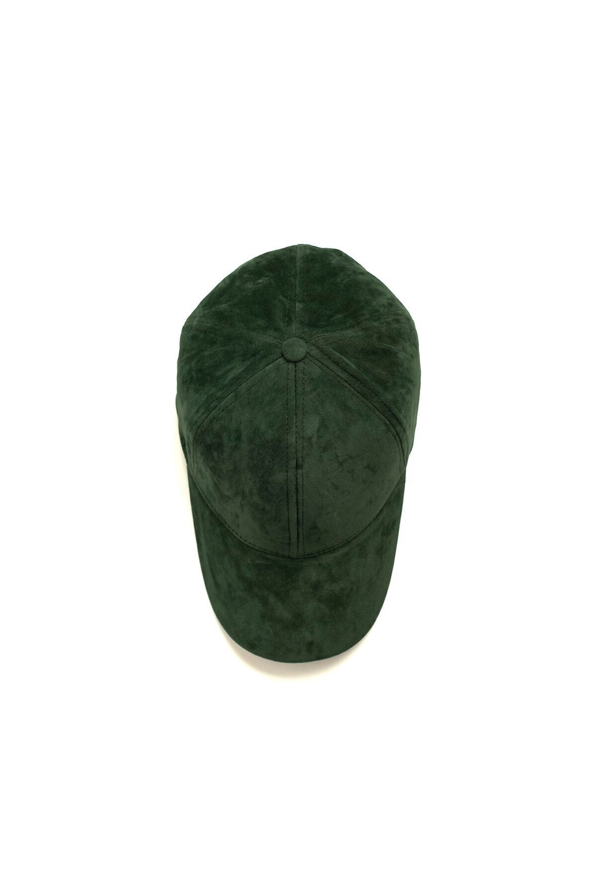 OnMyHead  Unisex Yeşil Süet Kep - Görsel 7