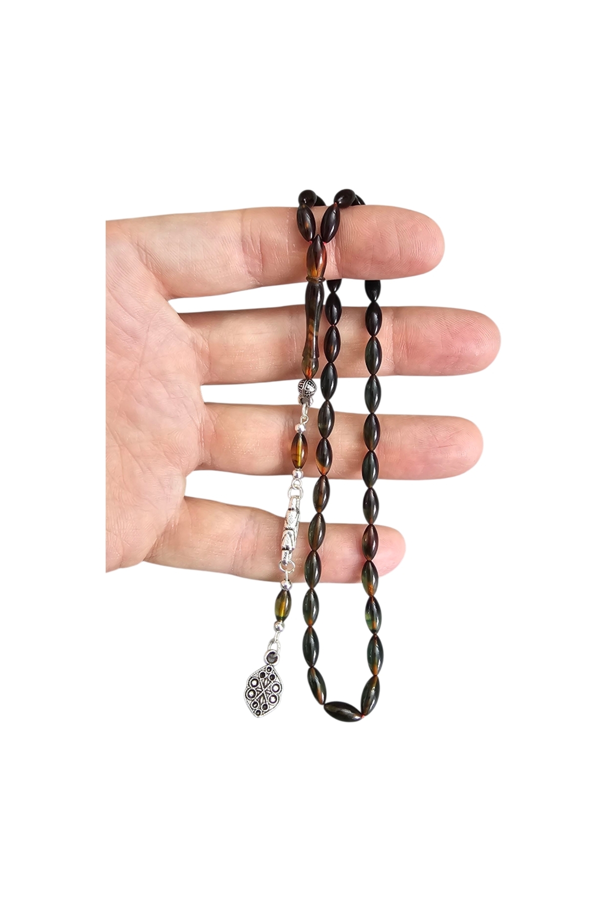 Small-Size Fire Amber Rosary Lt1437