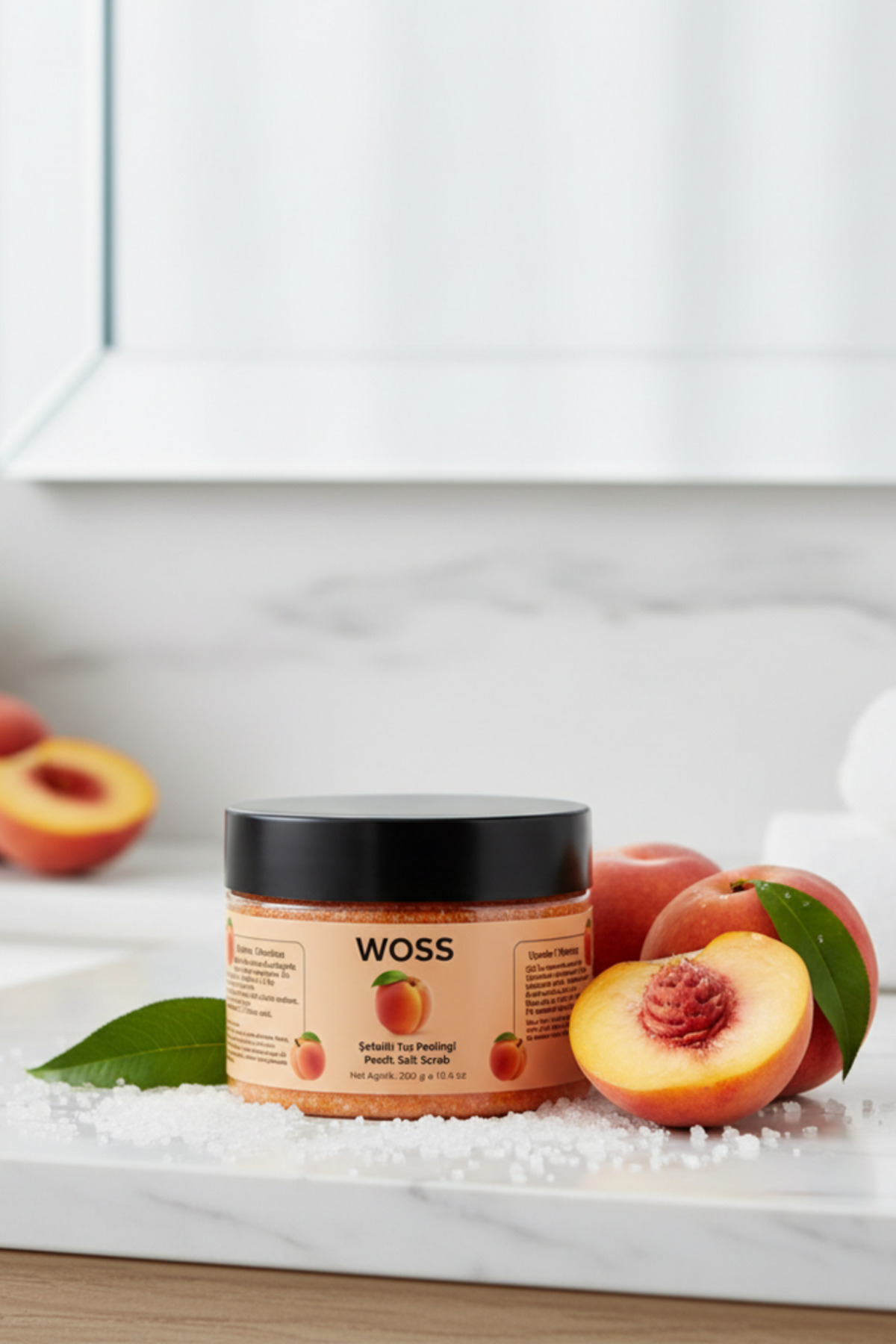 Vücut Peeling Seti (3’lü) – Çilek, Hindistan Cevizi, Şeftali — Tuz Peeling — تصویر 5 از 5